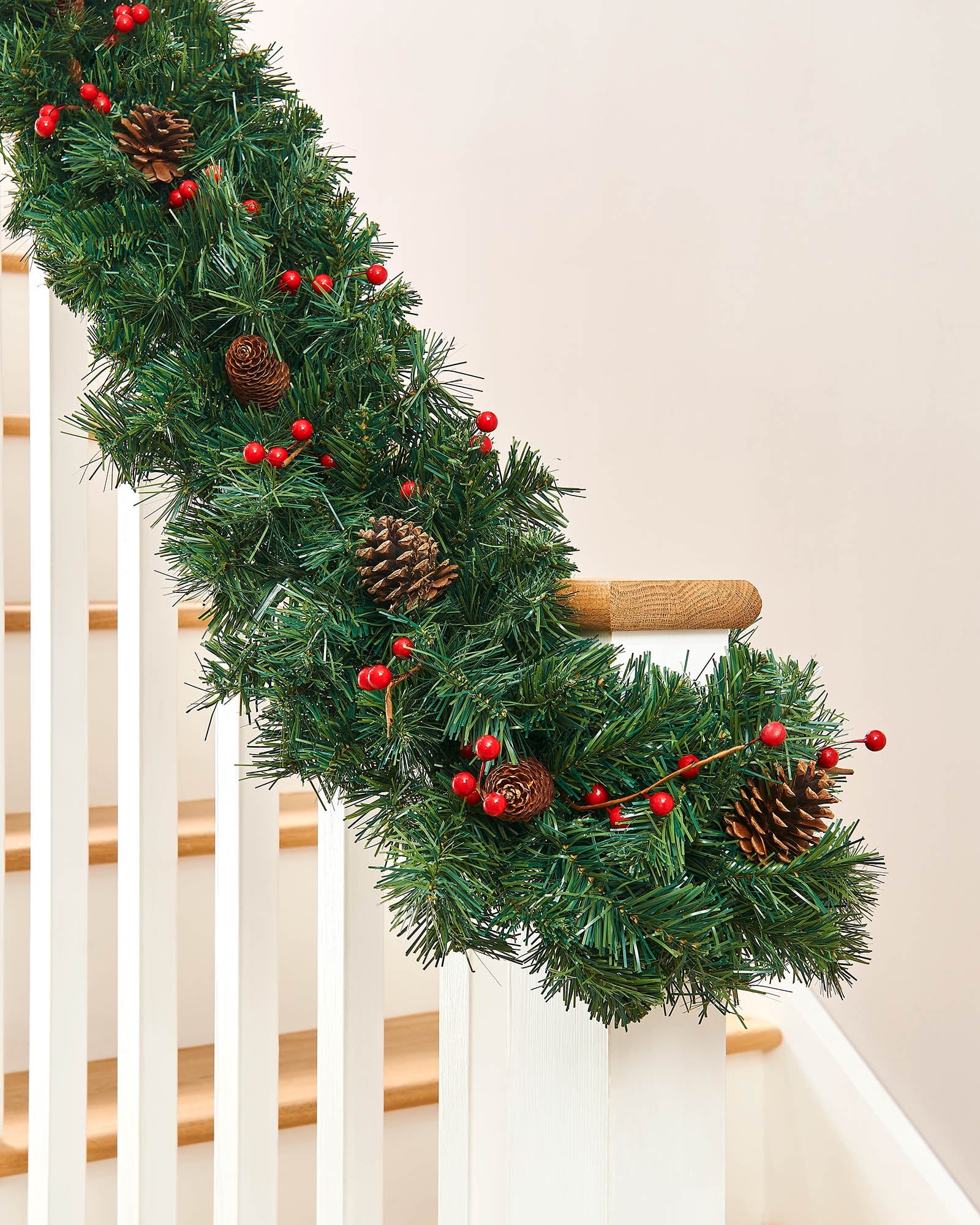 Extra Thick Mixed Pine Garland, Pinecones & Berries, 9 ft