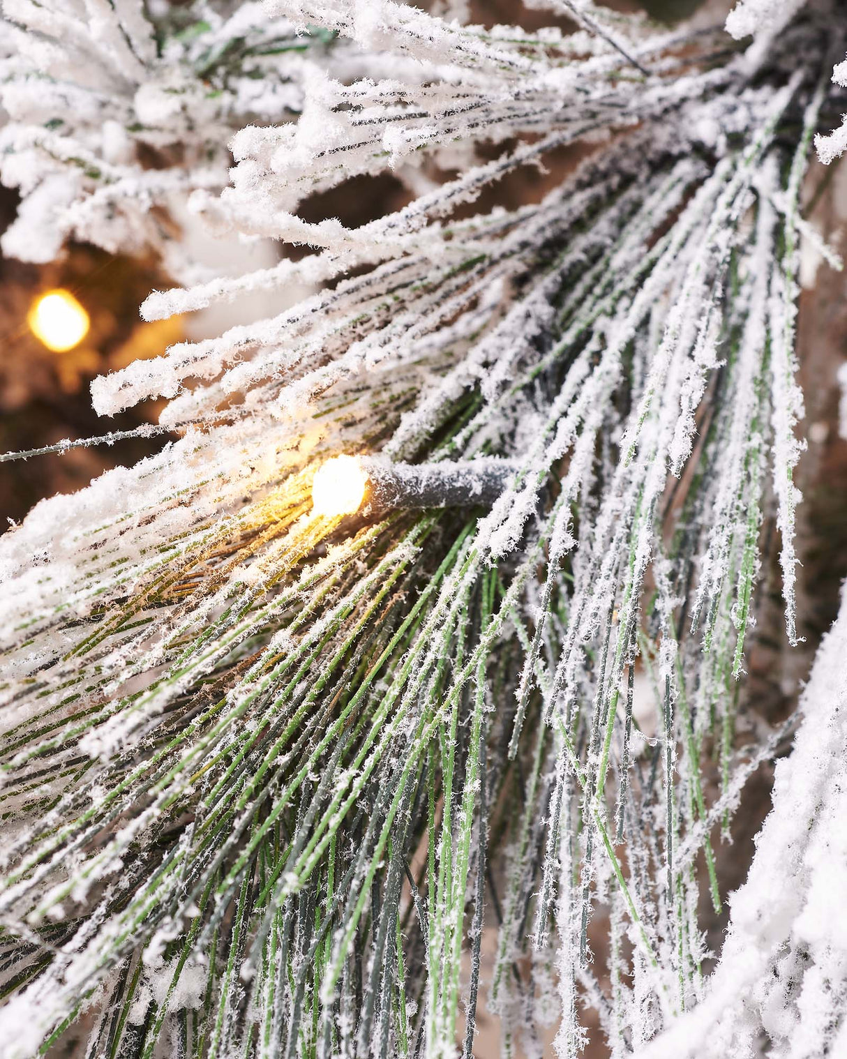 Pre-Lit Snow Flocked Pine Needle Christmas Tree, 7 ft