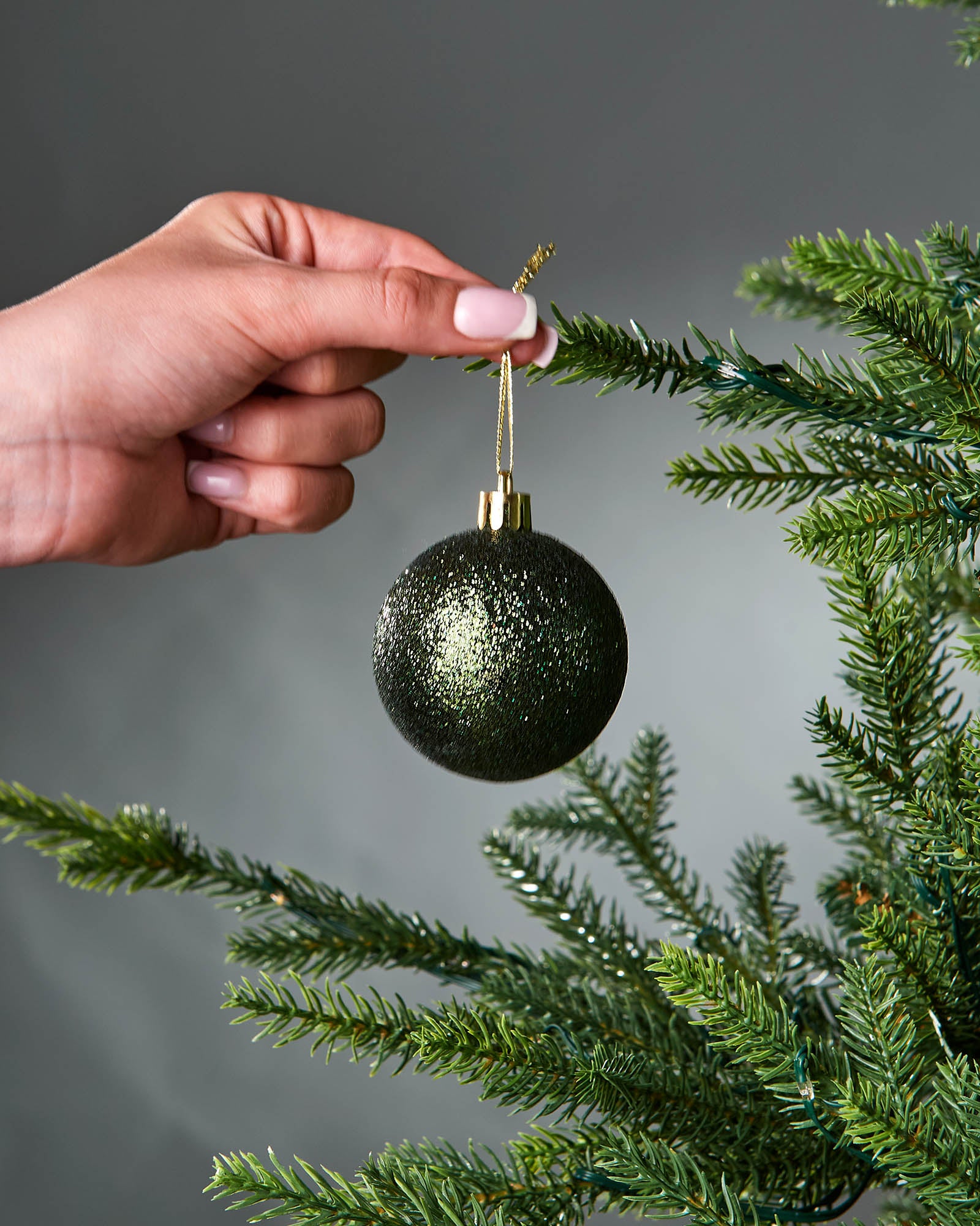Set of 50 Shatterproof Baubles, Sage Green