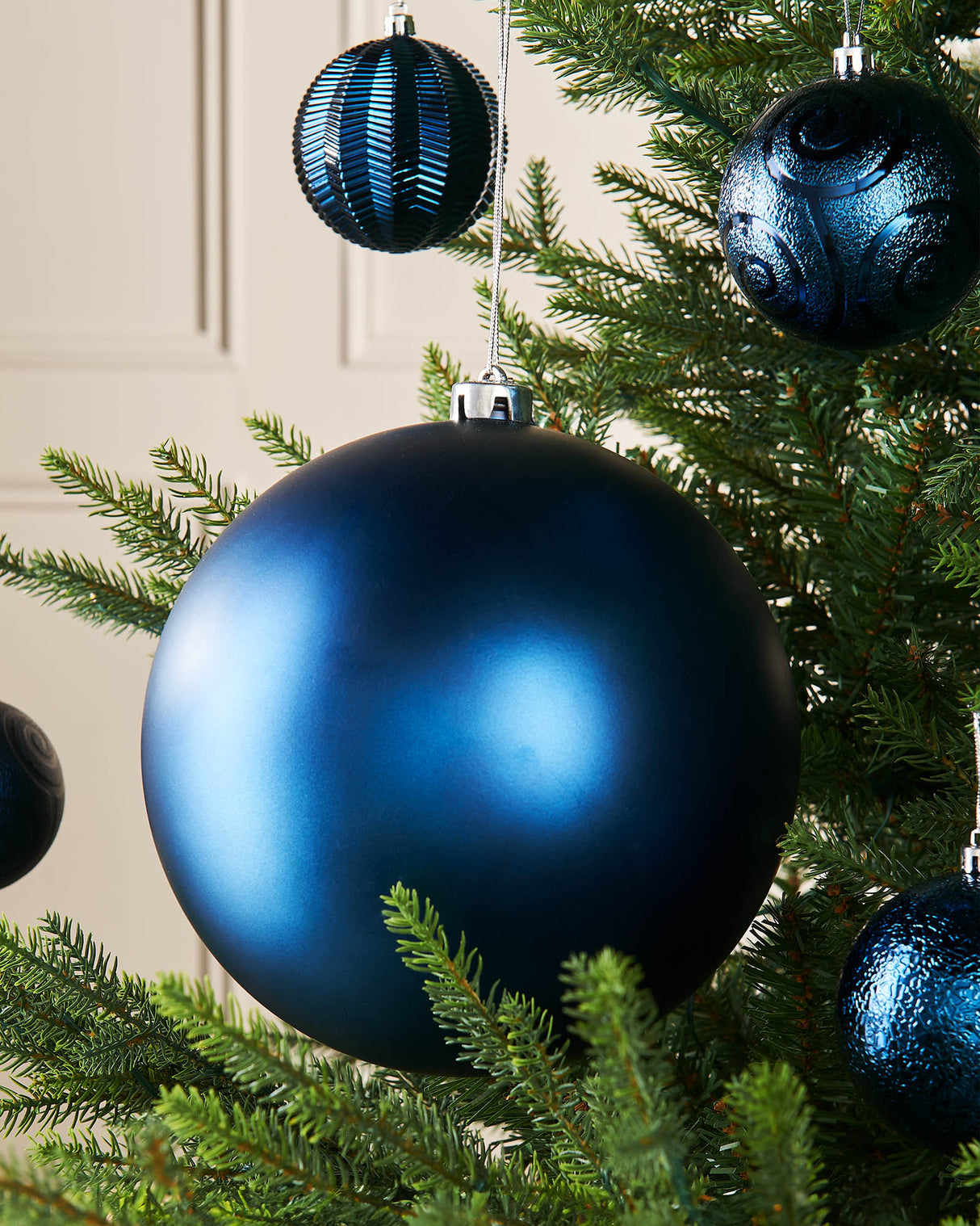 Navy Blue Large Matt Shatterproof Bauble, 20 cm