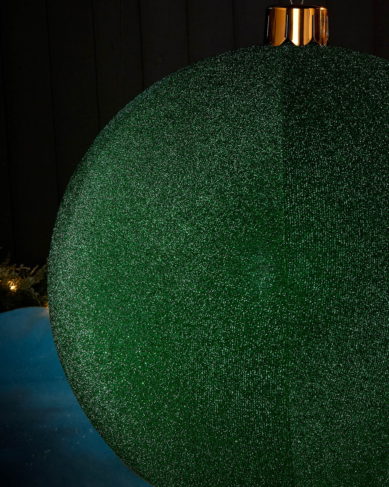 Inflatable Tinsel Christmas Bauble, Green, 76 cm