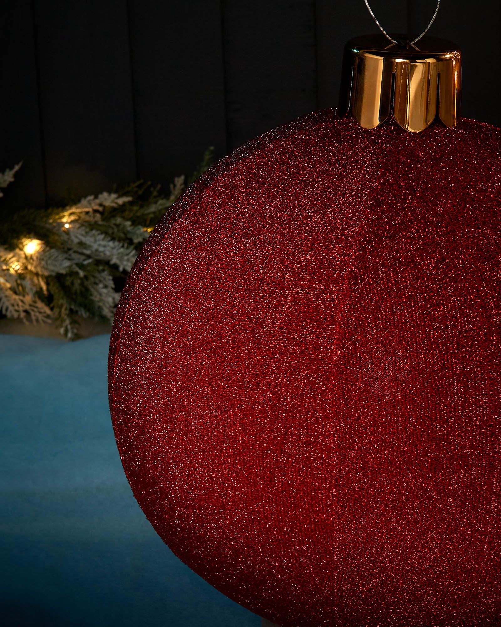 Inflatable Tinsel Christmas Bauble, Red, 45 cm