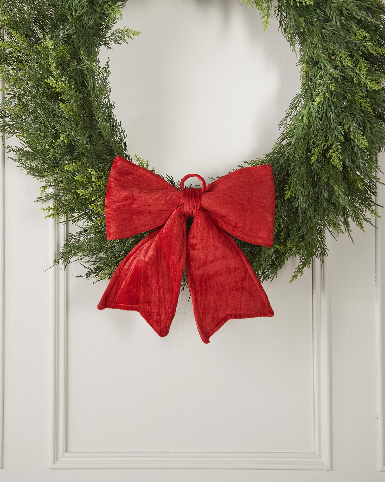 Vintage Velvet Christmas Bow, Red, 30 cm