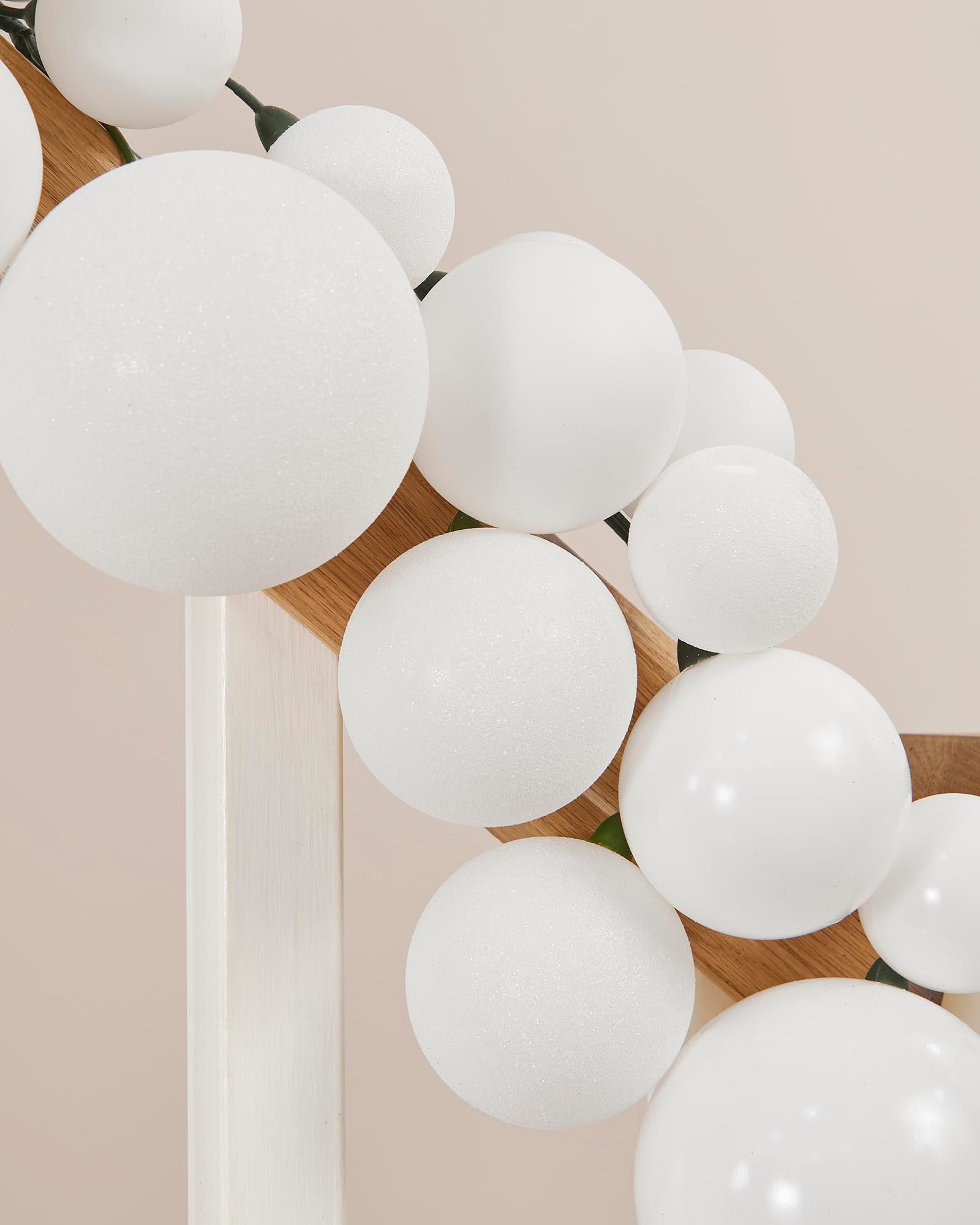White Bauble Garland, 9 ft