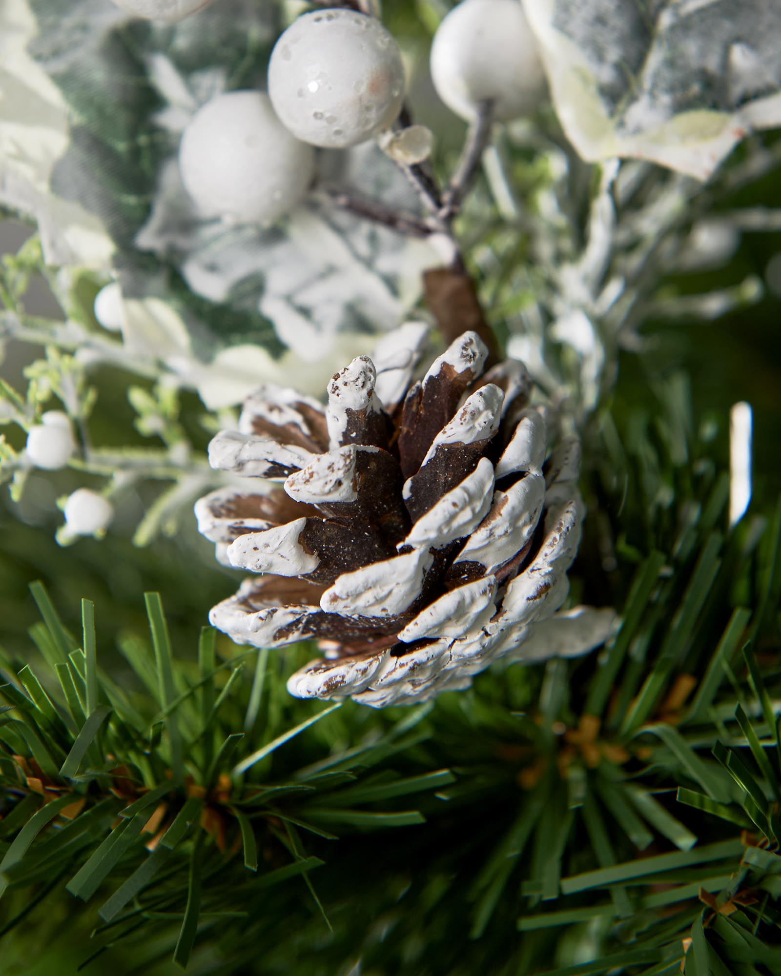 Artificial Frosted Berries and Pinecones Pick, 20 cm