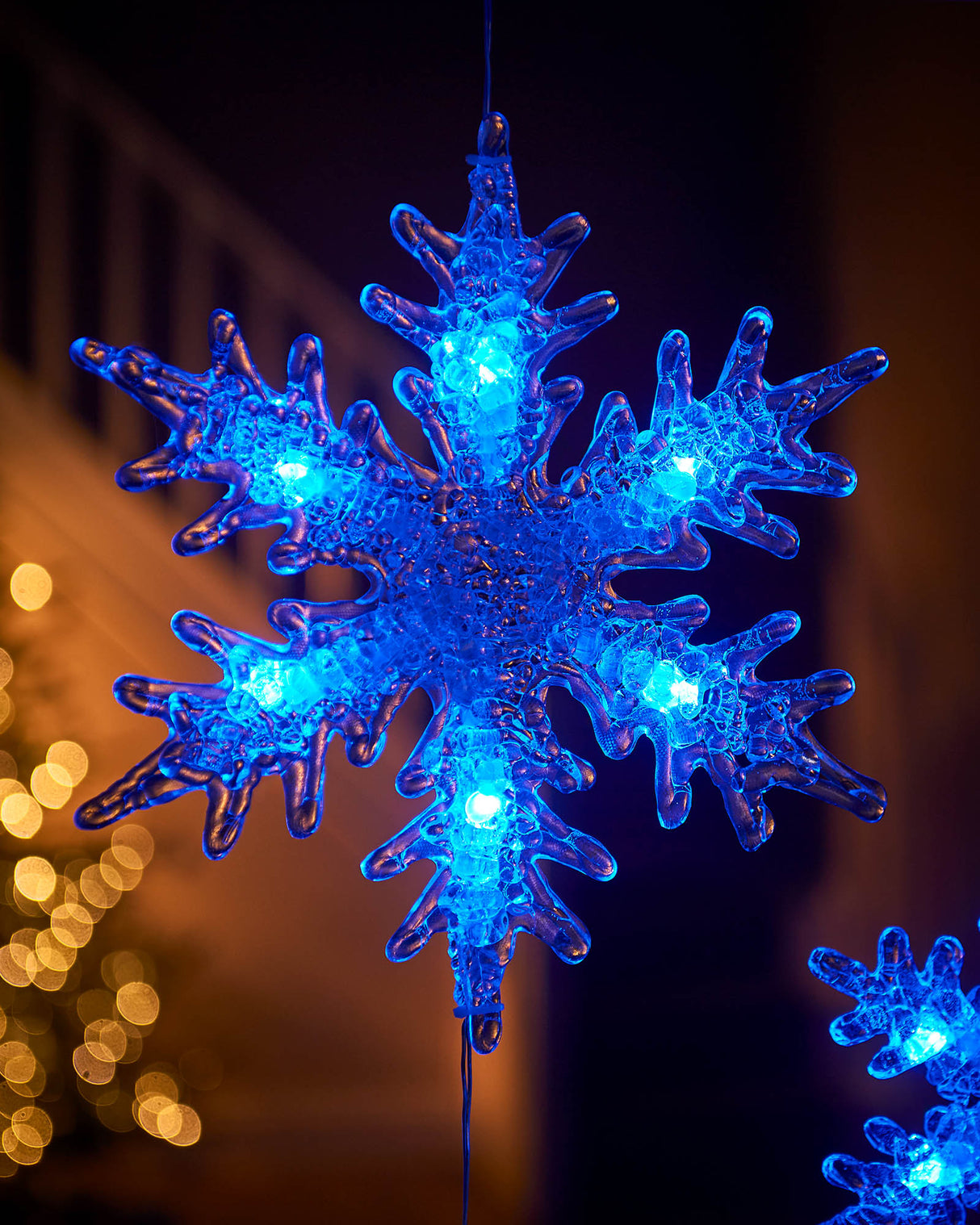 Multi-Function Snowflake Curtain Light, Blue, 1.6 m