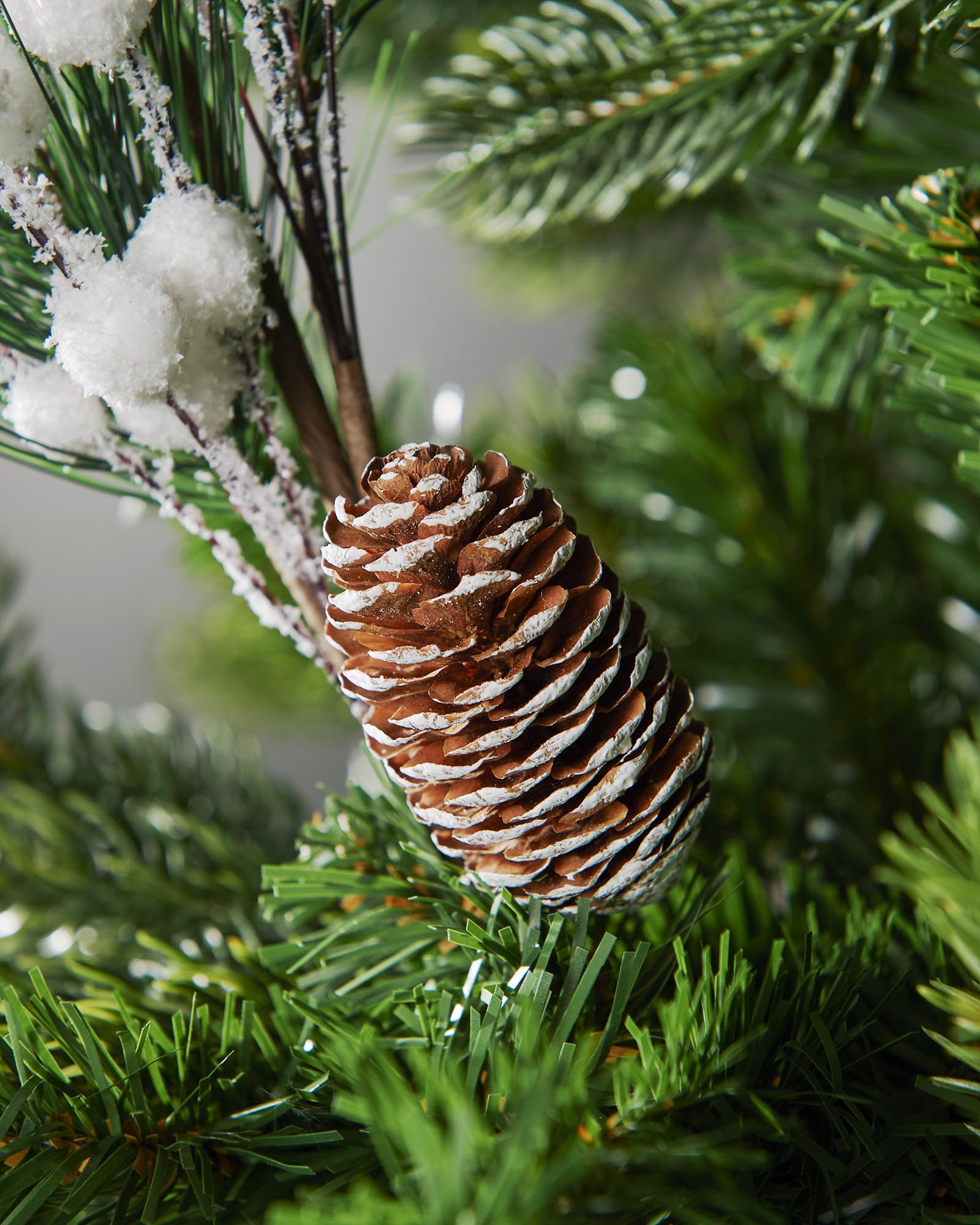 White Artificial Berries & Pinecone Pick, 66 cm