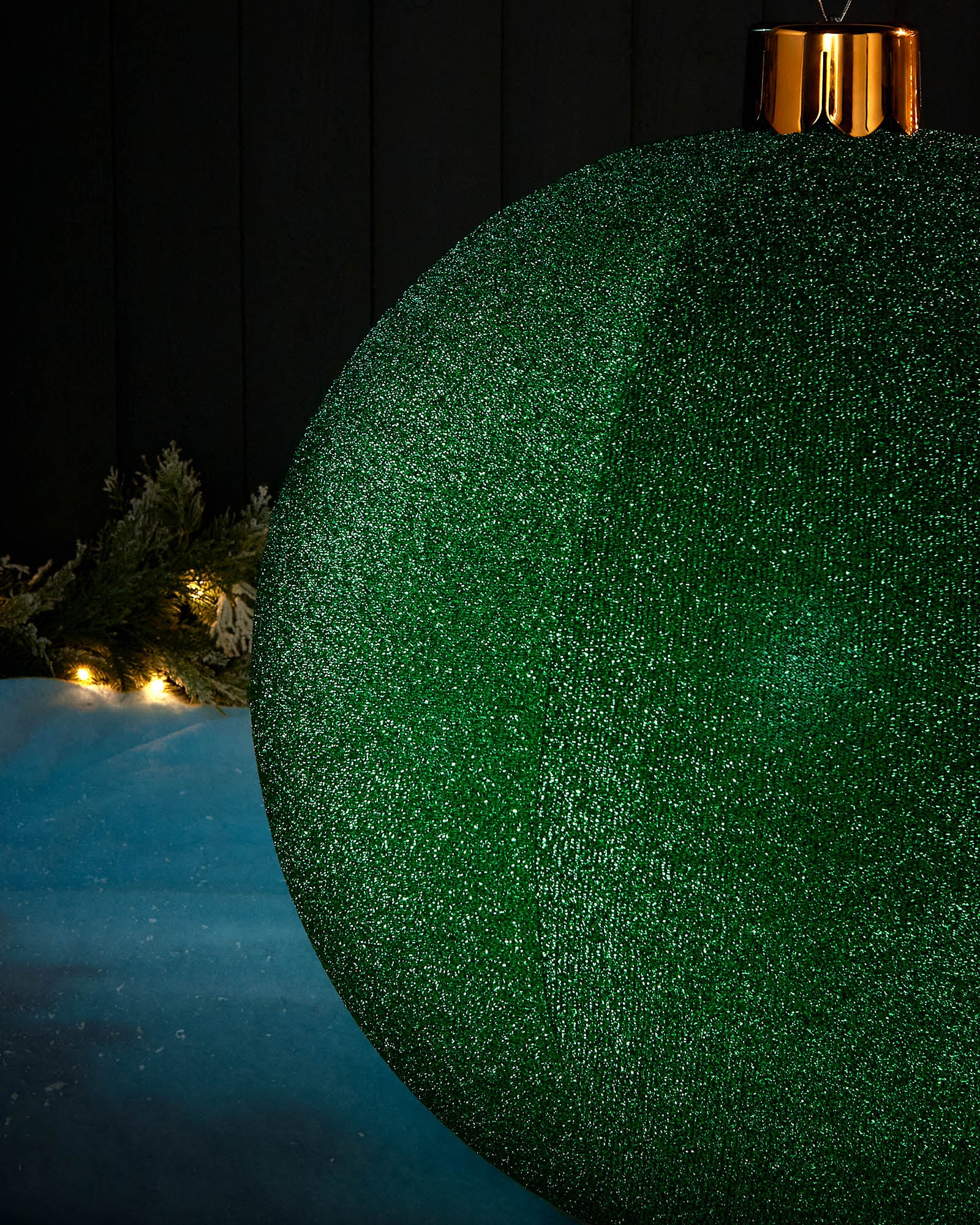 Inflatable Tinsel Christmas Bauble, Green, 66 cm
