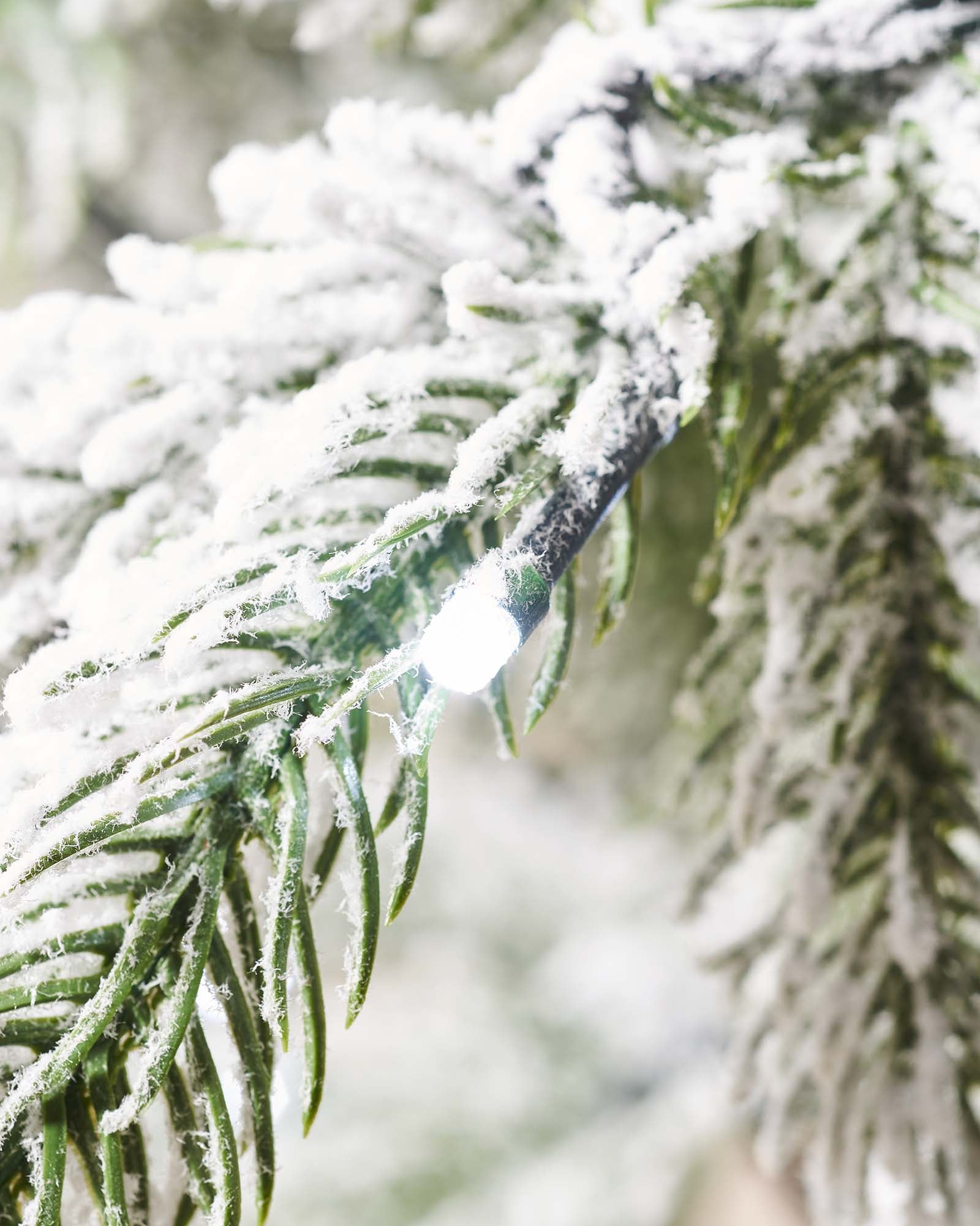 Pre-Lit Snow Flocked Potted Christmas Tree, 4 ft