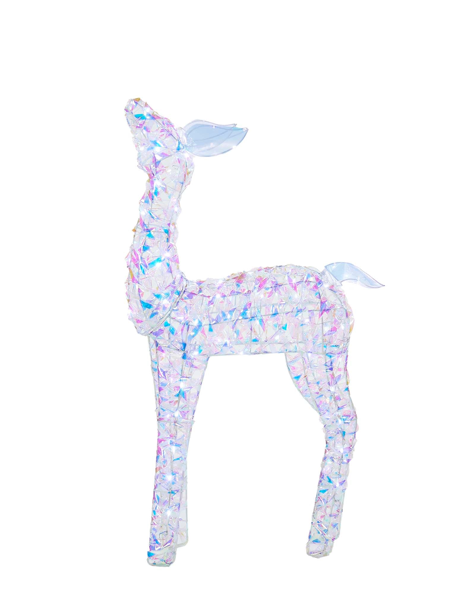 Pre-Lit 3D Iridescent Reindeer Family Silhouette, 125 cm