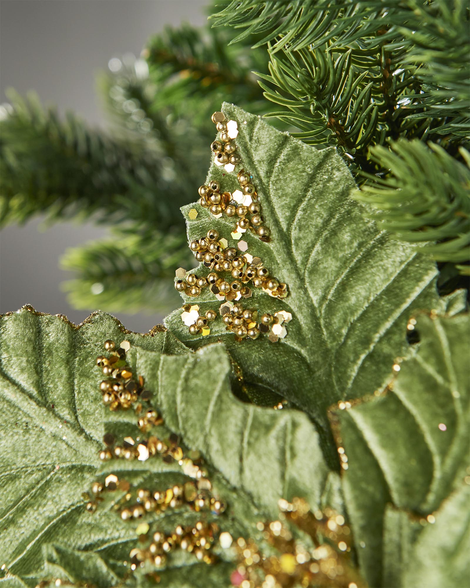 Sage Green Artificial Poinsettia Flower, 28 cm