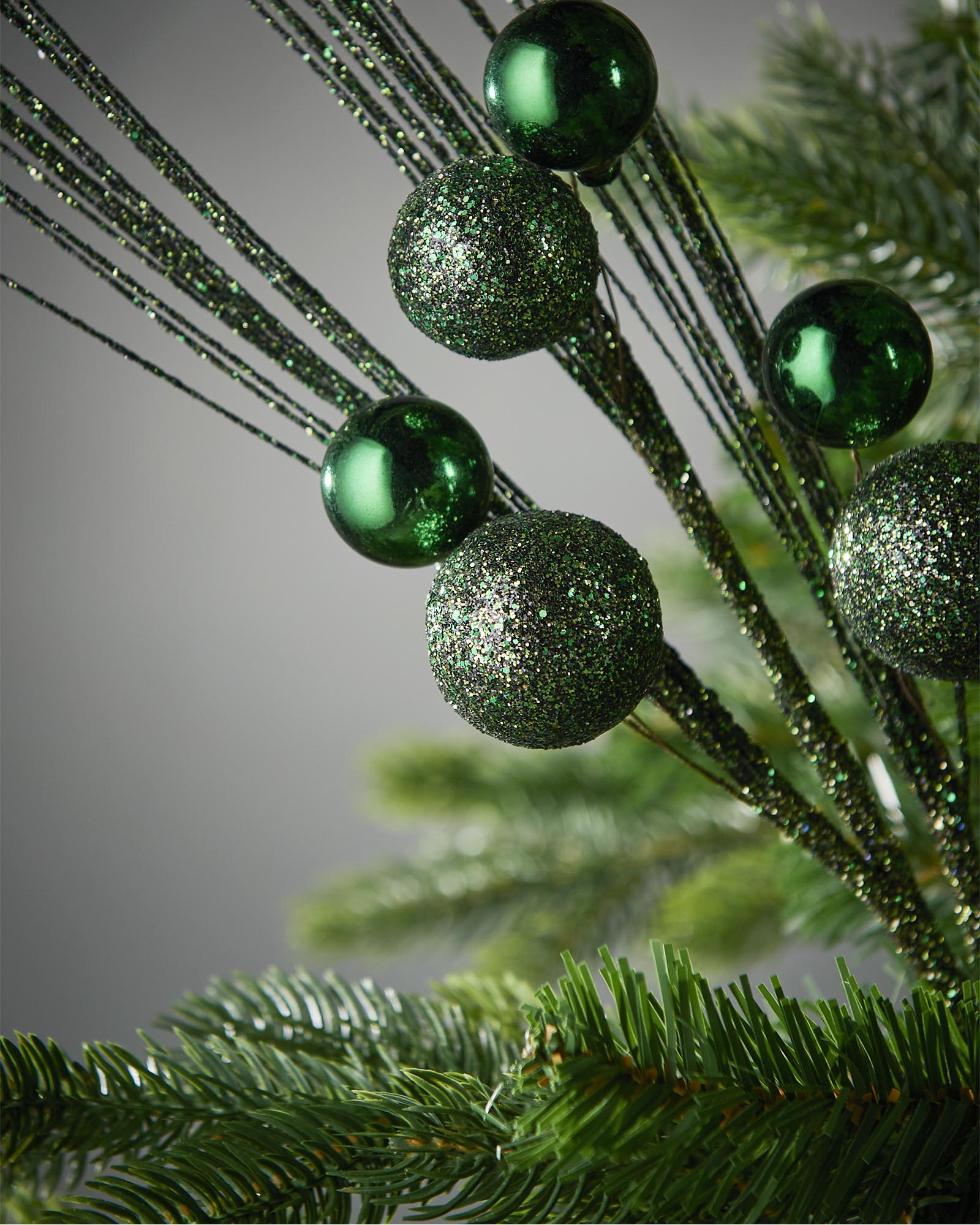Glitter Bauble Spray, Sage Green, 72 cm