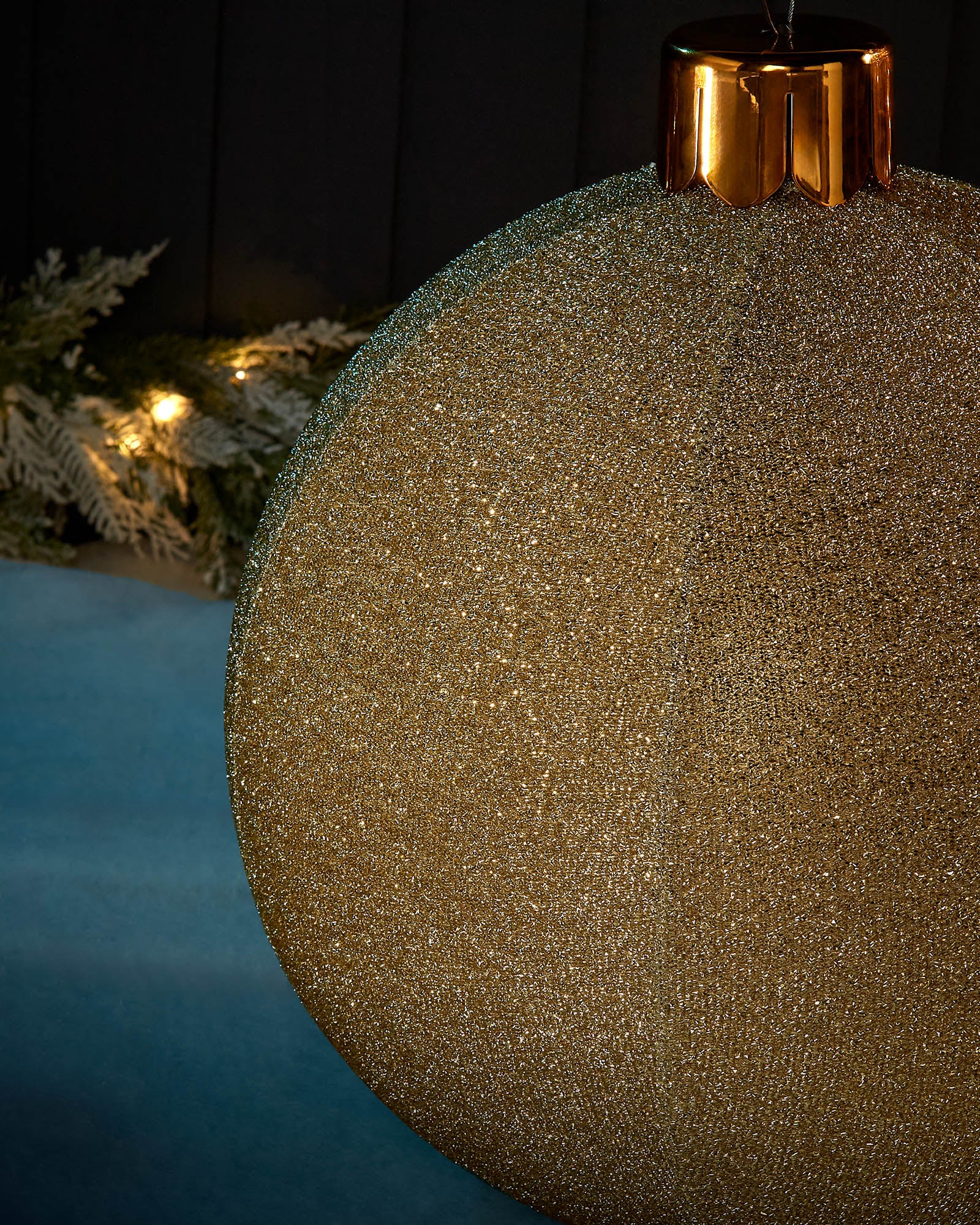 Inflatable Tinsel Christmas Bauble, Gold, 45 cm