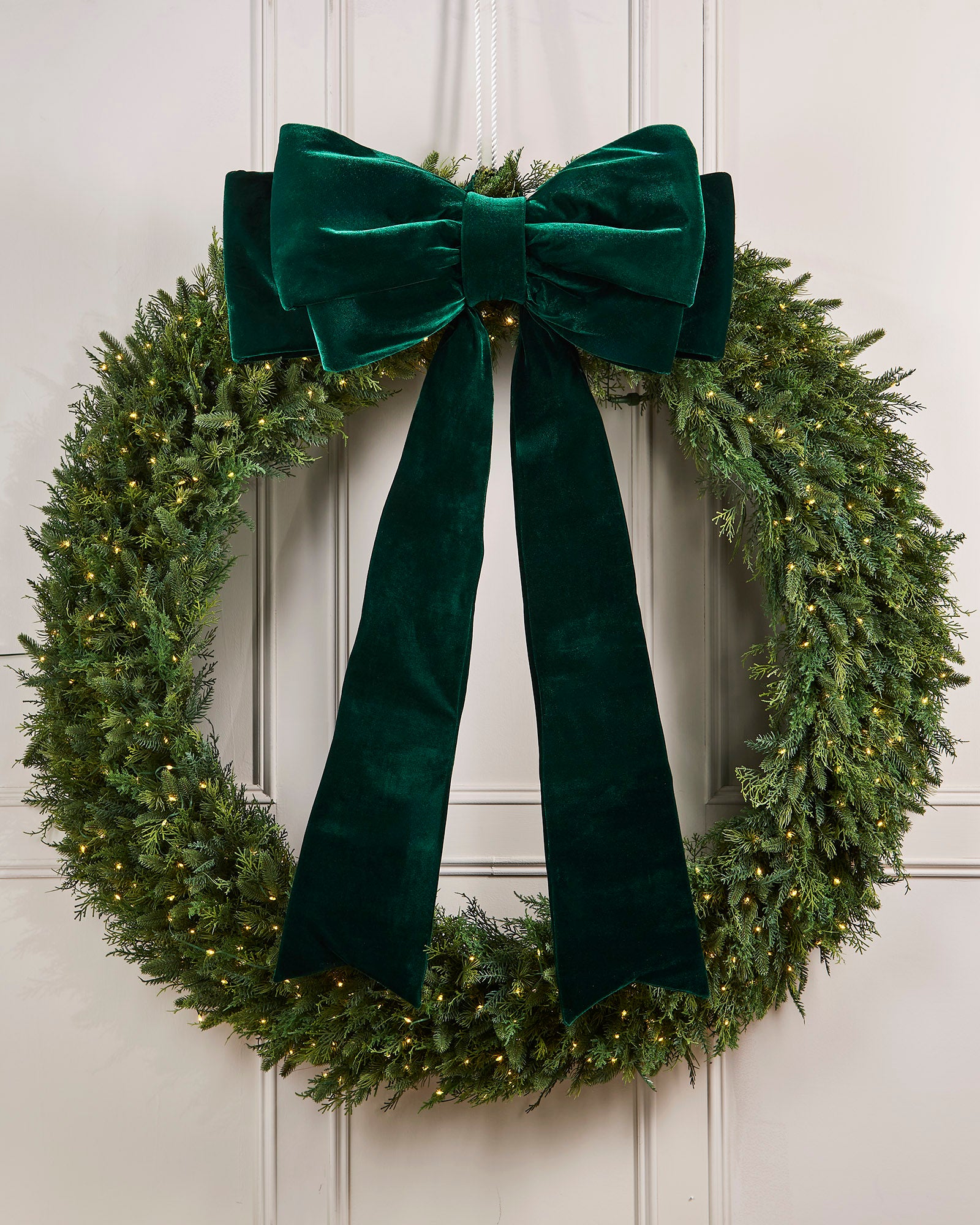 Large Velvet Christmas Bow, Sage Green, 140 cm