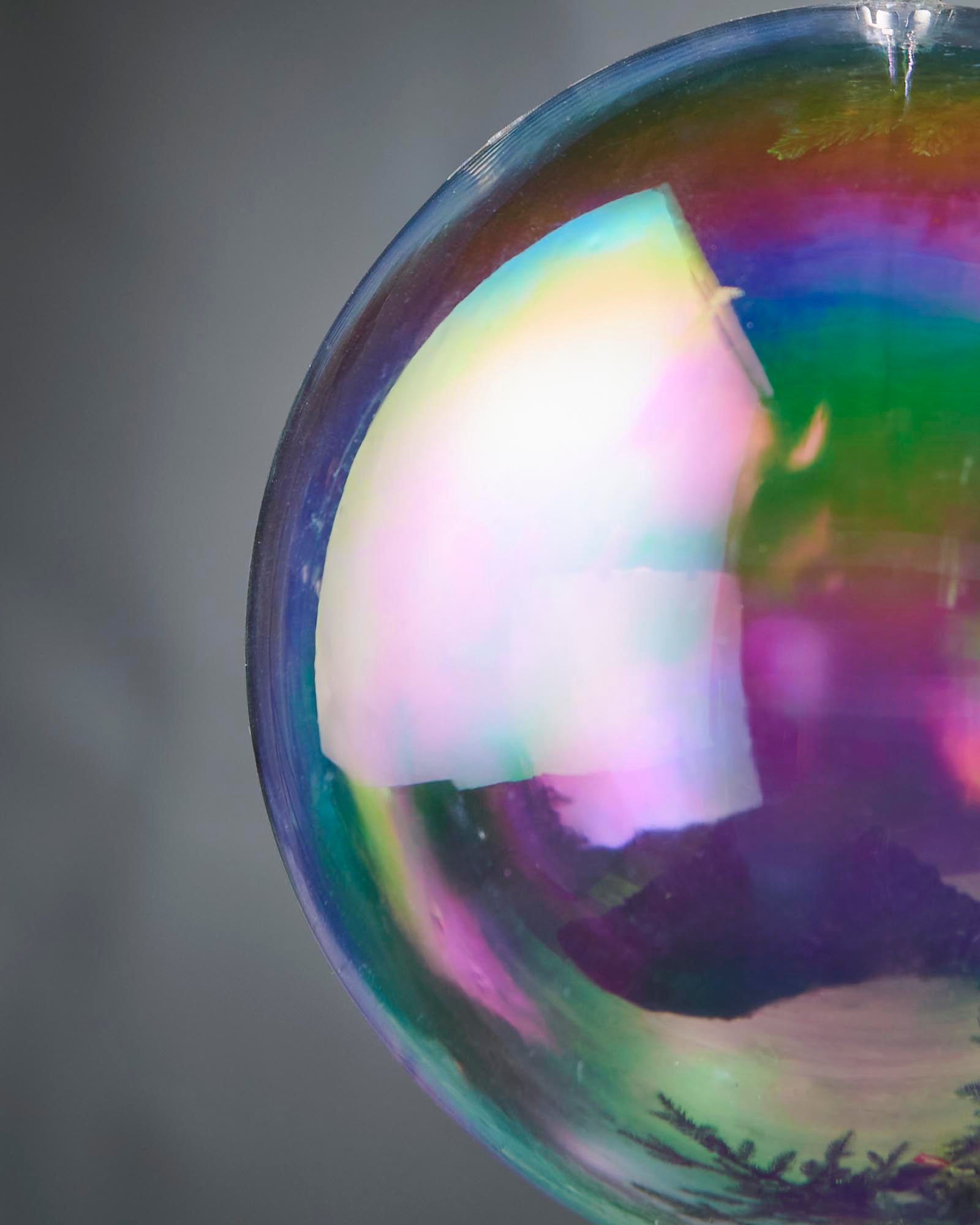 Set of 3 Oversized Baubles, Iridescent, 20 cm