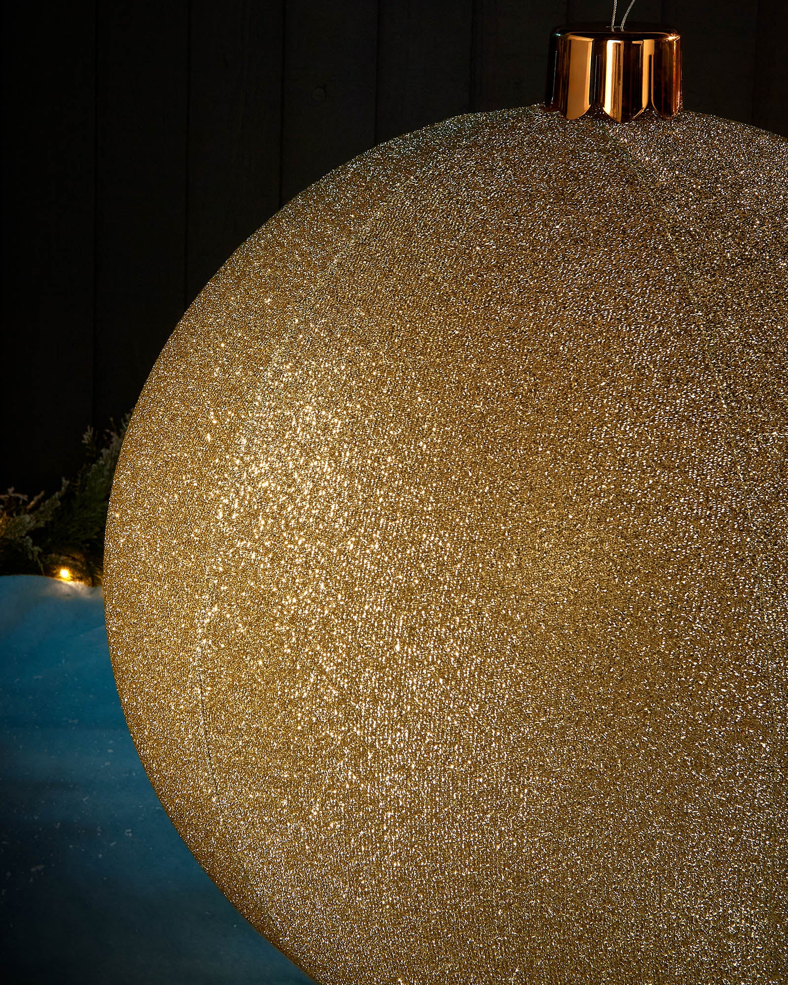 Inflatable Tinsel Christmas Bauble, Gold, 76 cm