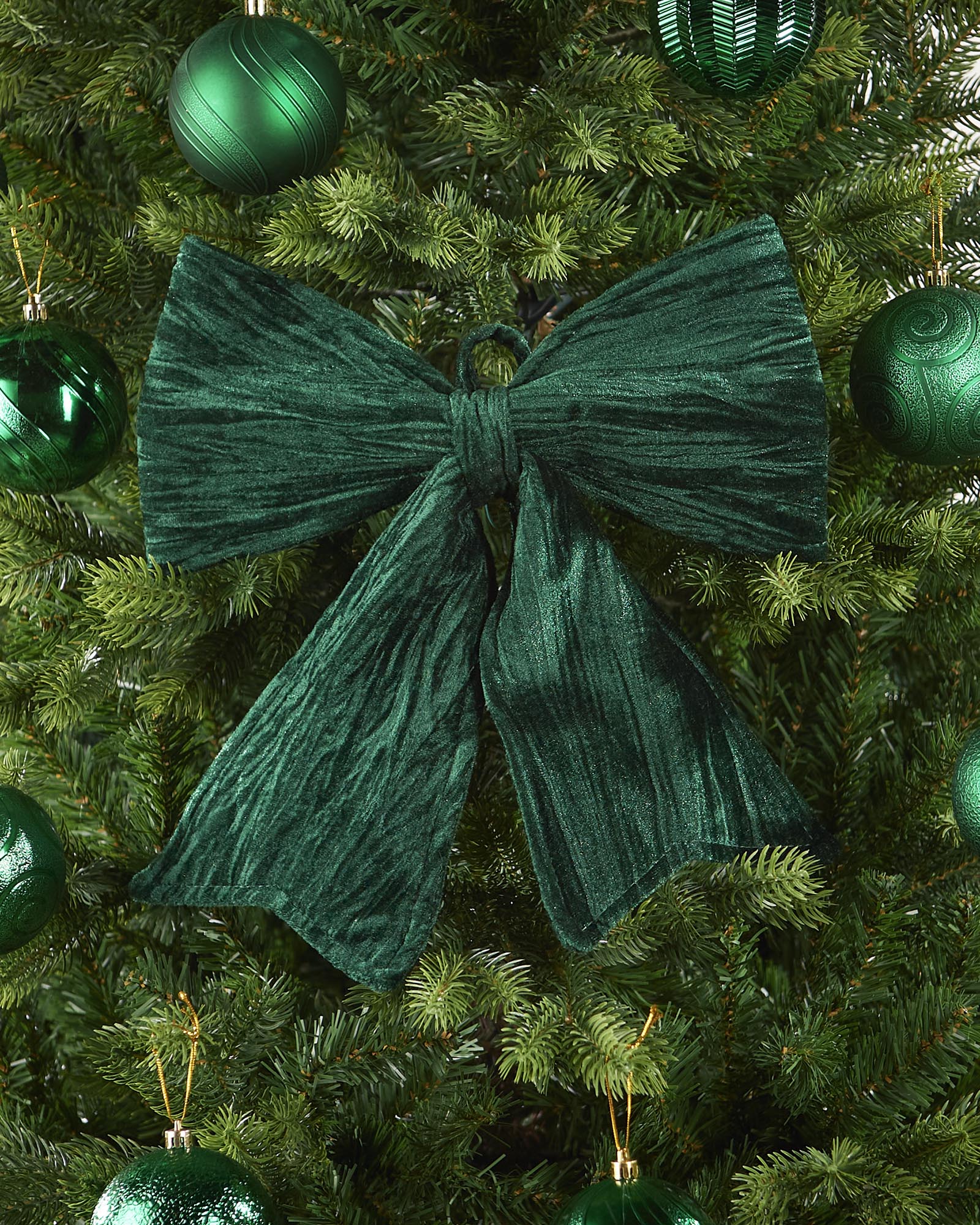 Vintage Velvet Christmas Bow, Sage Green, 30 cm
