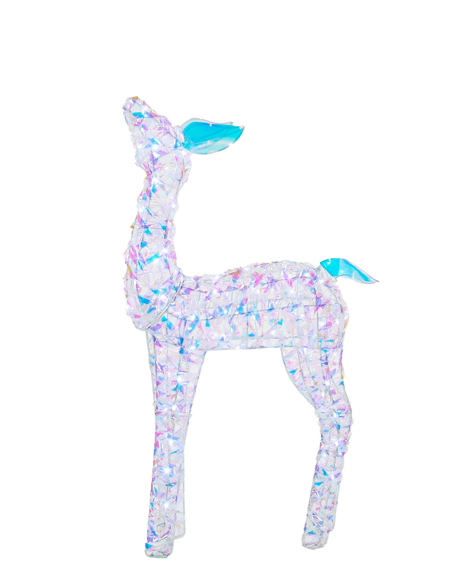 Pre-Lit 3D Reindeer Family Silhouette, Iridescent