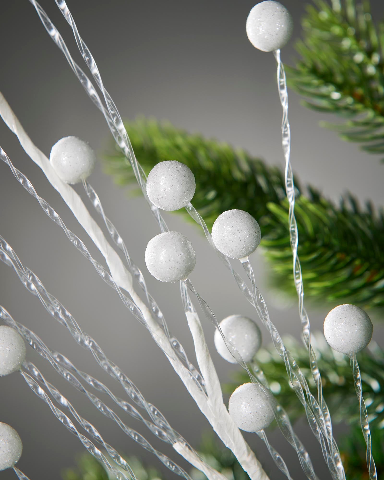 White Glitter Berry Christmas Tree Spray, 78 cm
