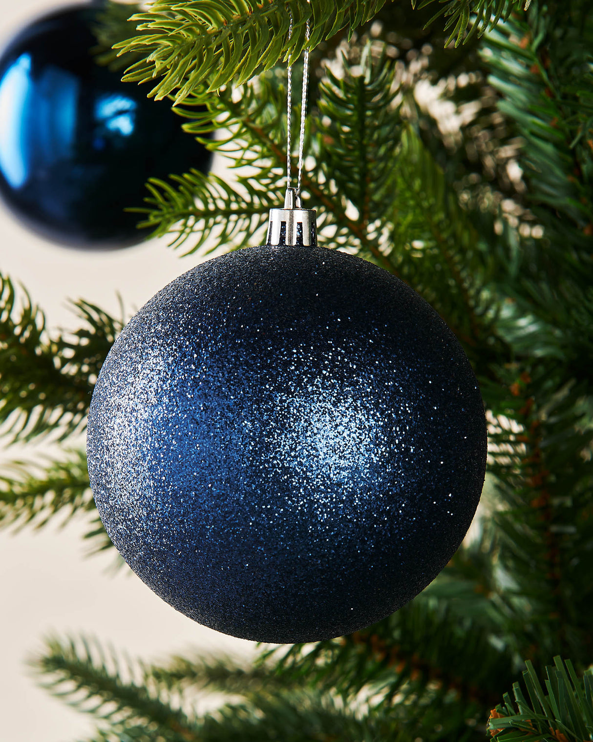 Navy Blue Shatterproof Baubles, 9 Pack, 10 cm