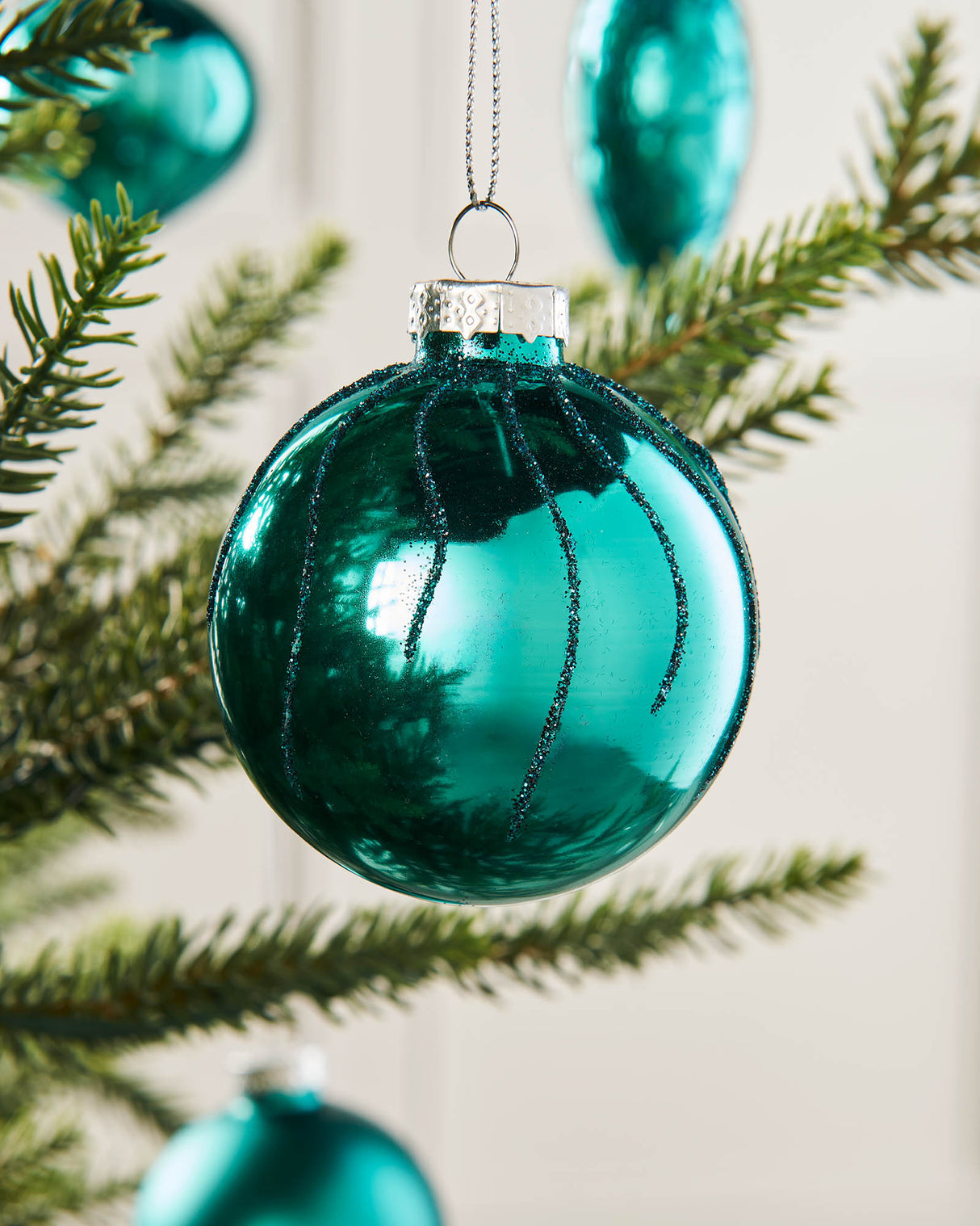 Teal Glass Baubles, 20 Pack