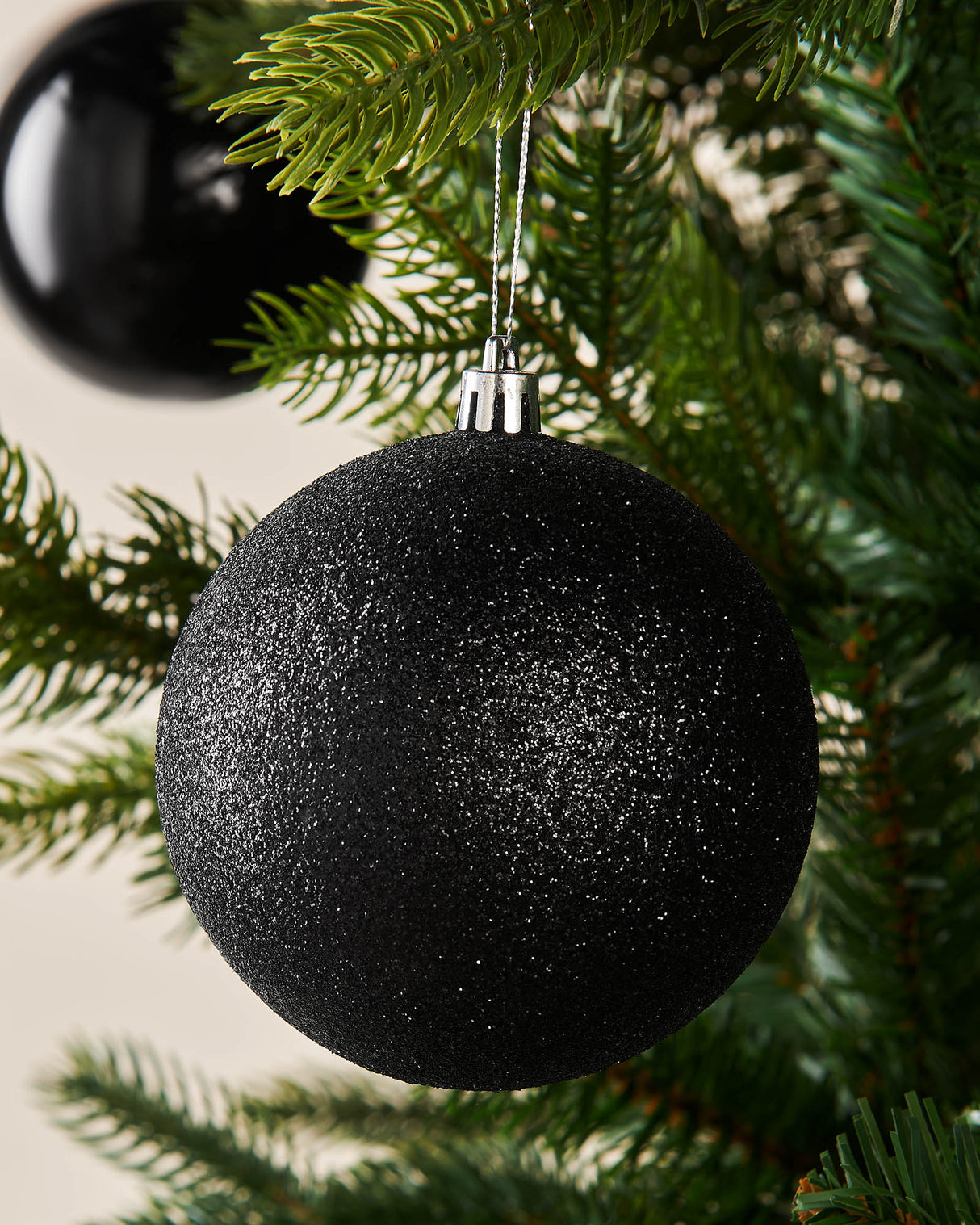 Black Shatterproof Baubles, 9 Pack, 10 cm