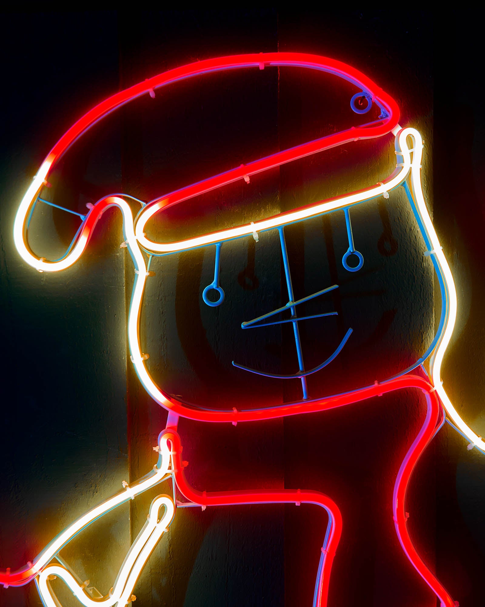 Waving Snowman Neon Rope Light Silhouette, 72 cm