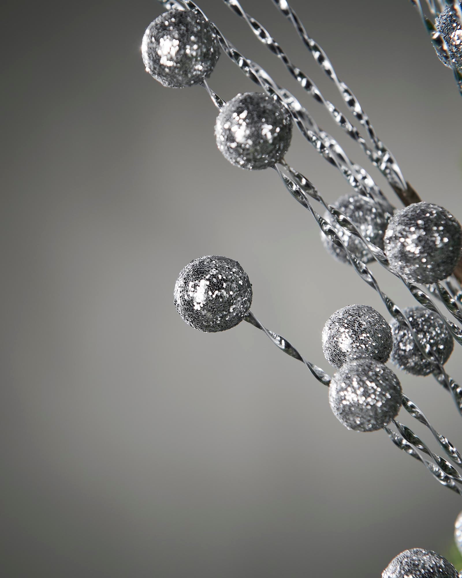 Silver Glitter Berry Christmas Tree Spray, 78 cm