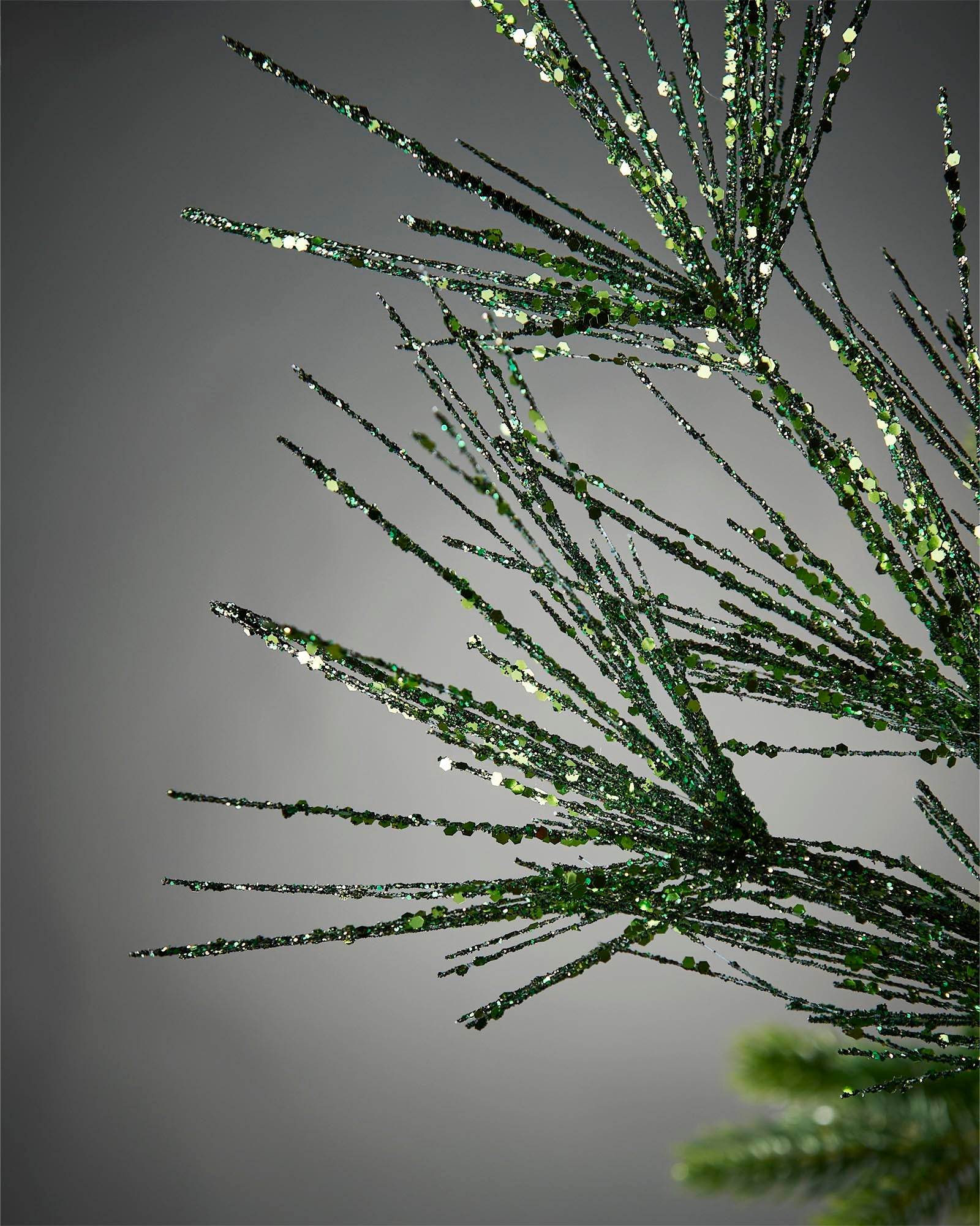 Sage Green Glitter Pine Tree Spray, 74 cm