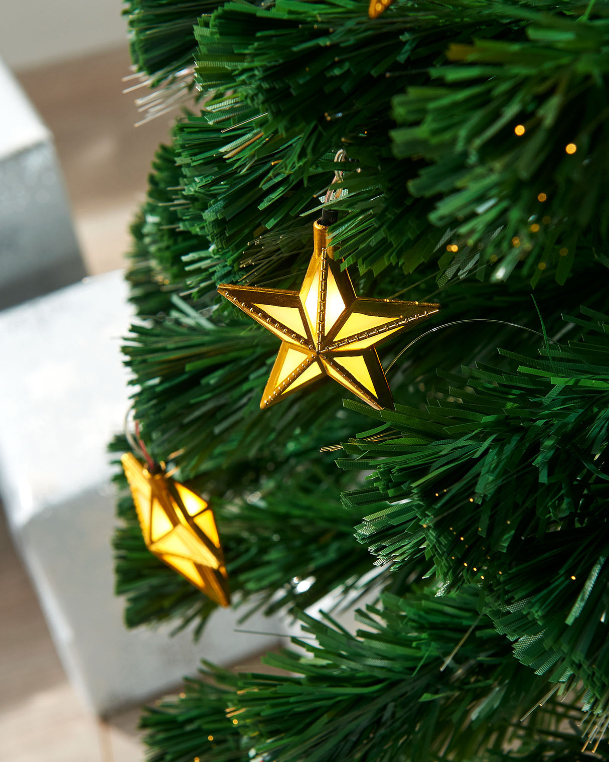 Pre-Lit Fibre Optic Christmas Tree with Stars