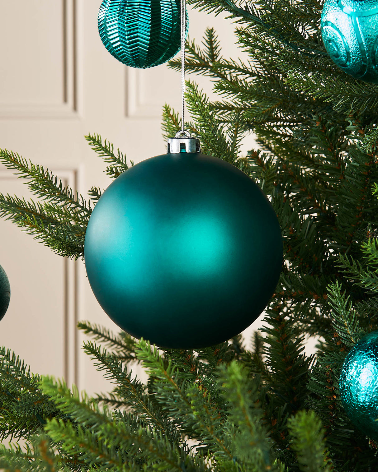 Teal Large Matt Shatterproof Bauble, 15 cm