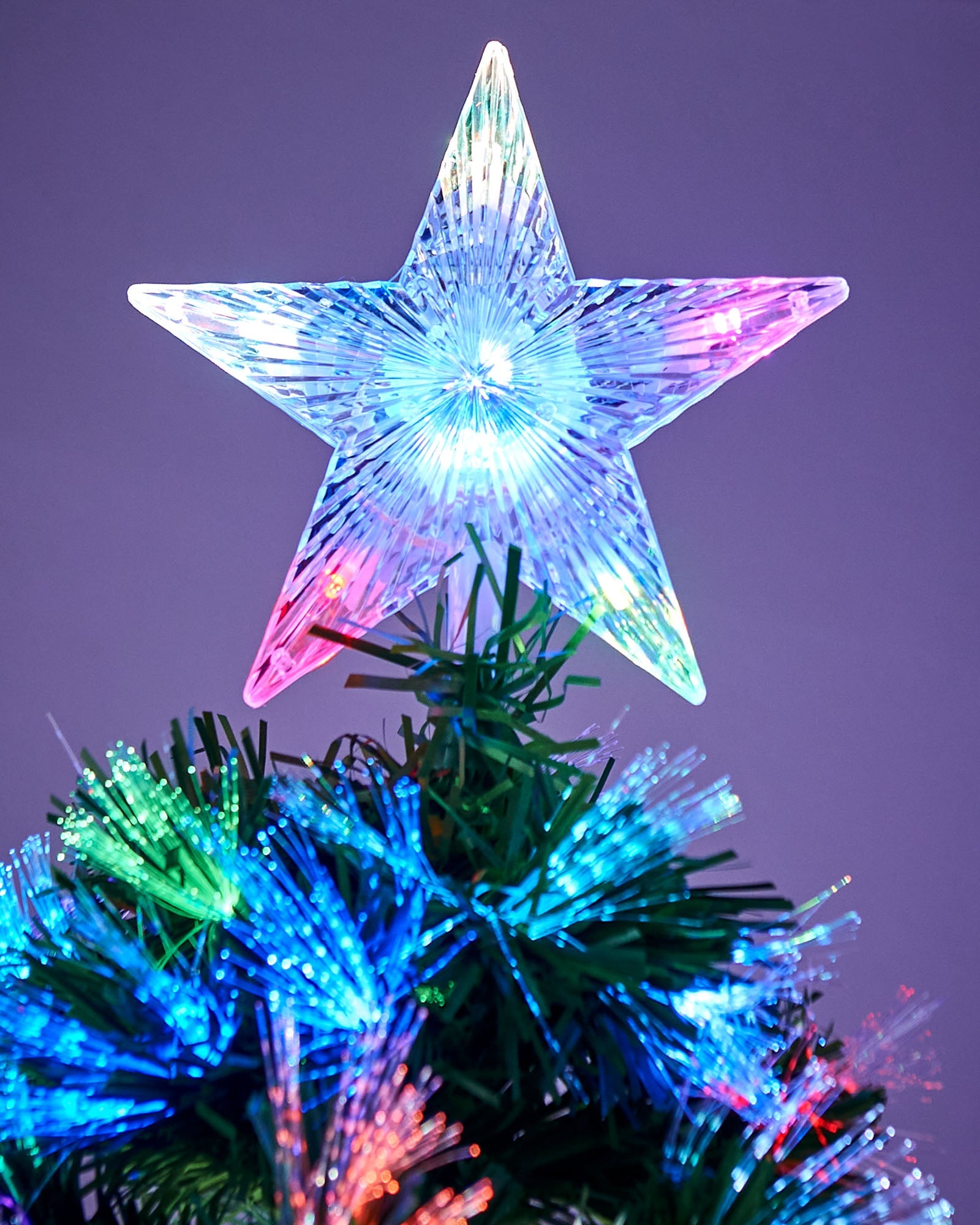 Pre Lit Fibre Optic Christmas Tree with Tree Topper 7 ft We R Christmas