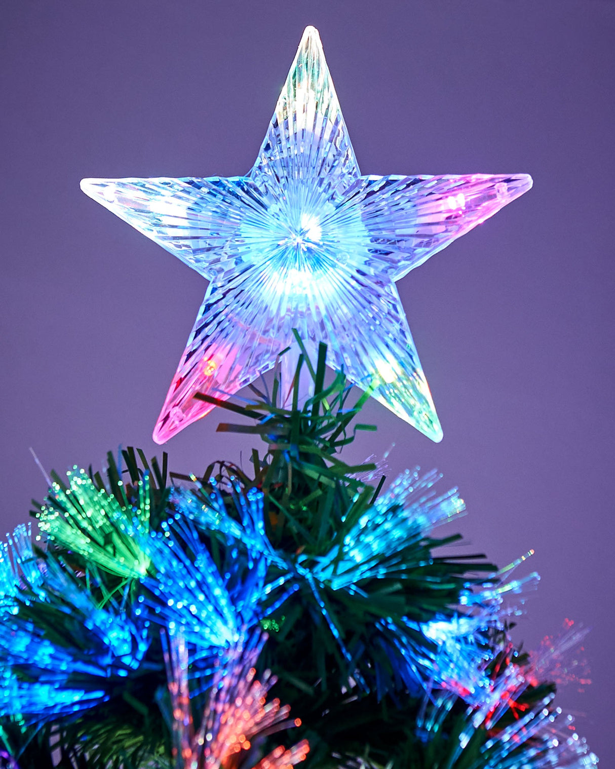Pre-Lit Fibre Optic Christmas Tree with Tree Topper, 7 ft – We R Christmas