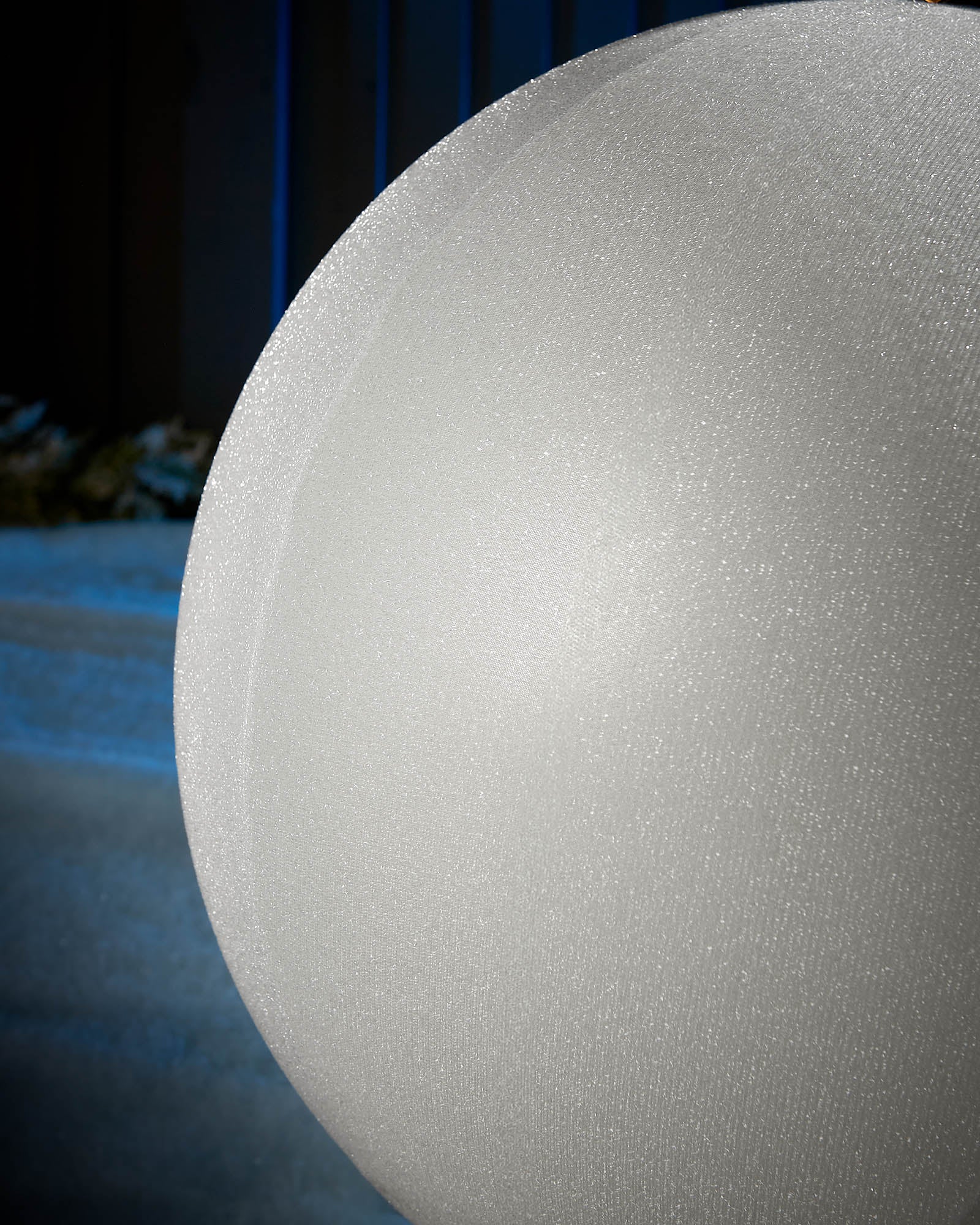 Inflatable Tinsel Christmas Bauble, White, 66 cm