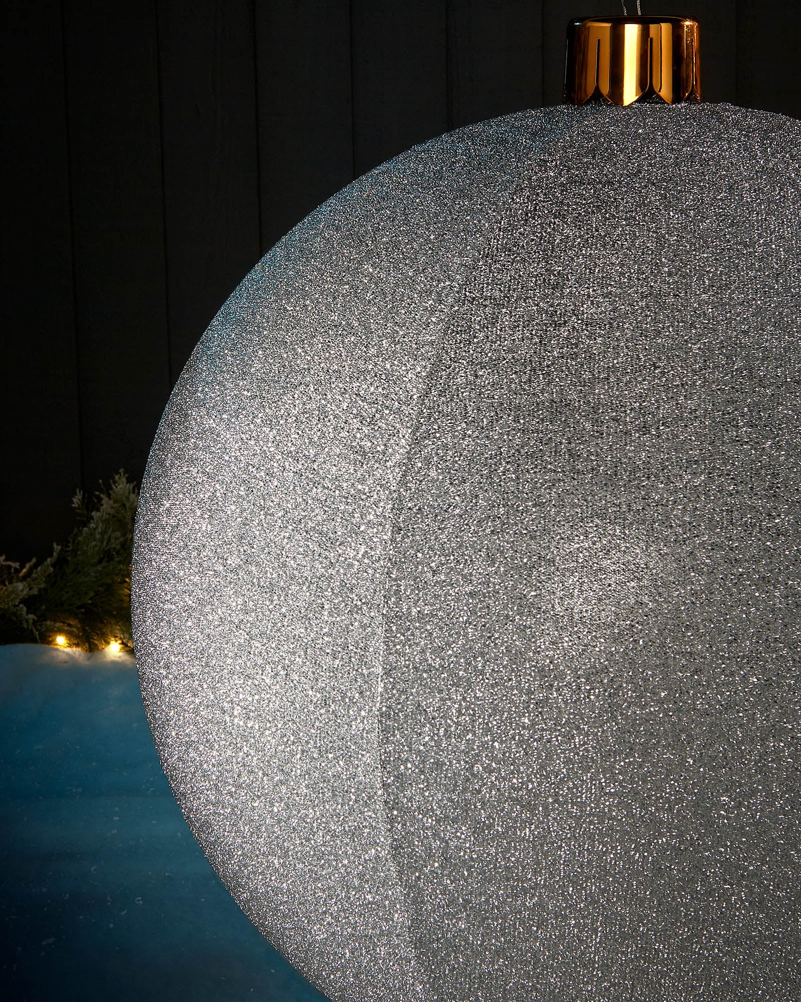 Inflatable Tinsel Christmas Bauble, Silver, 76 cm