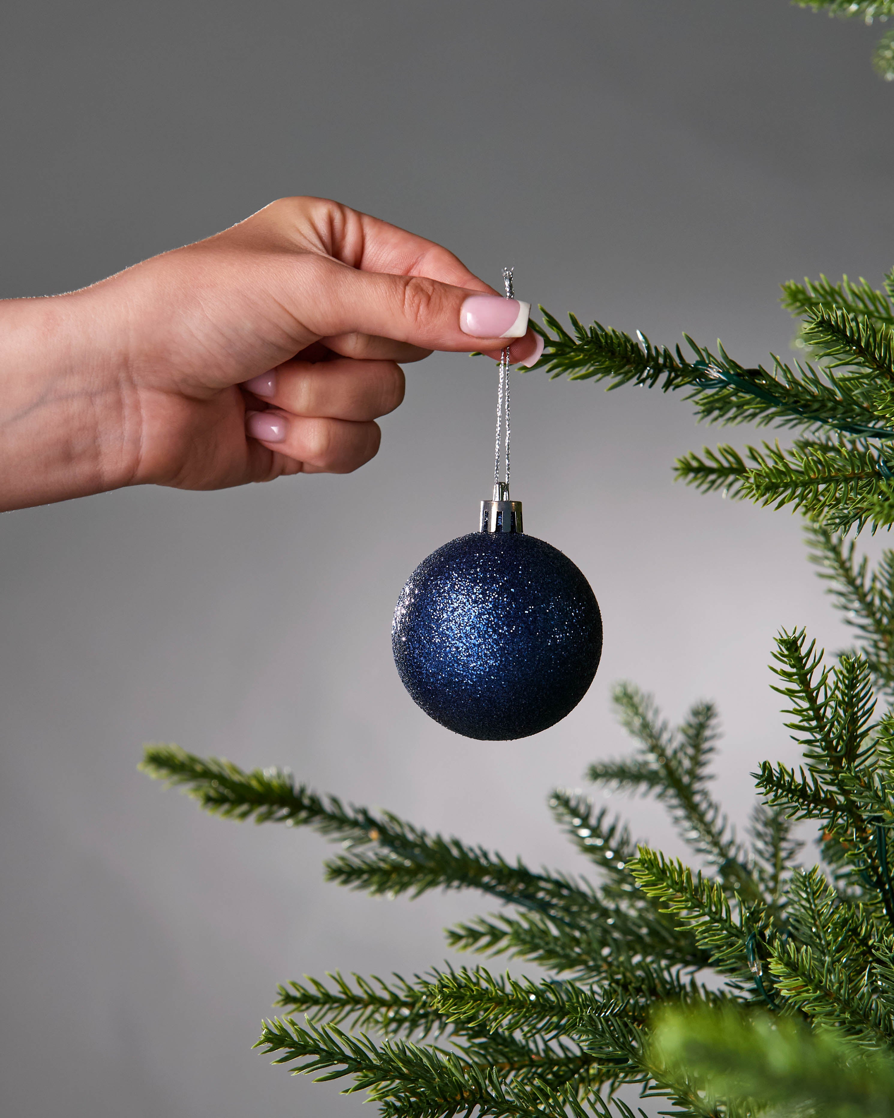 Set of 50 Shatterproof Baubles, Navy
