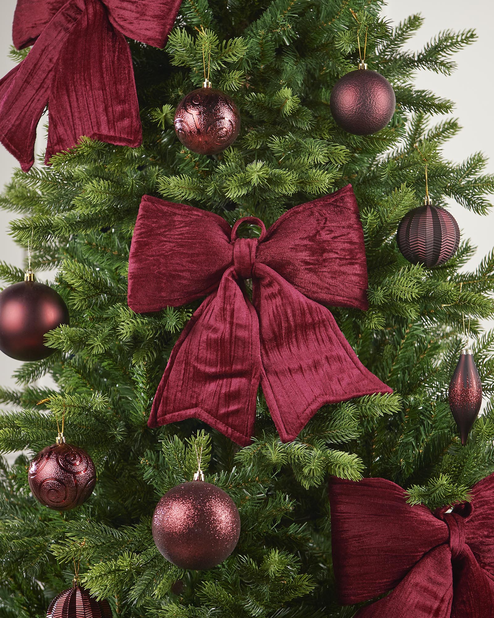 Vintage Velvet Christmas Bow, Burgundy, 30 cm