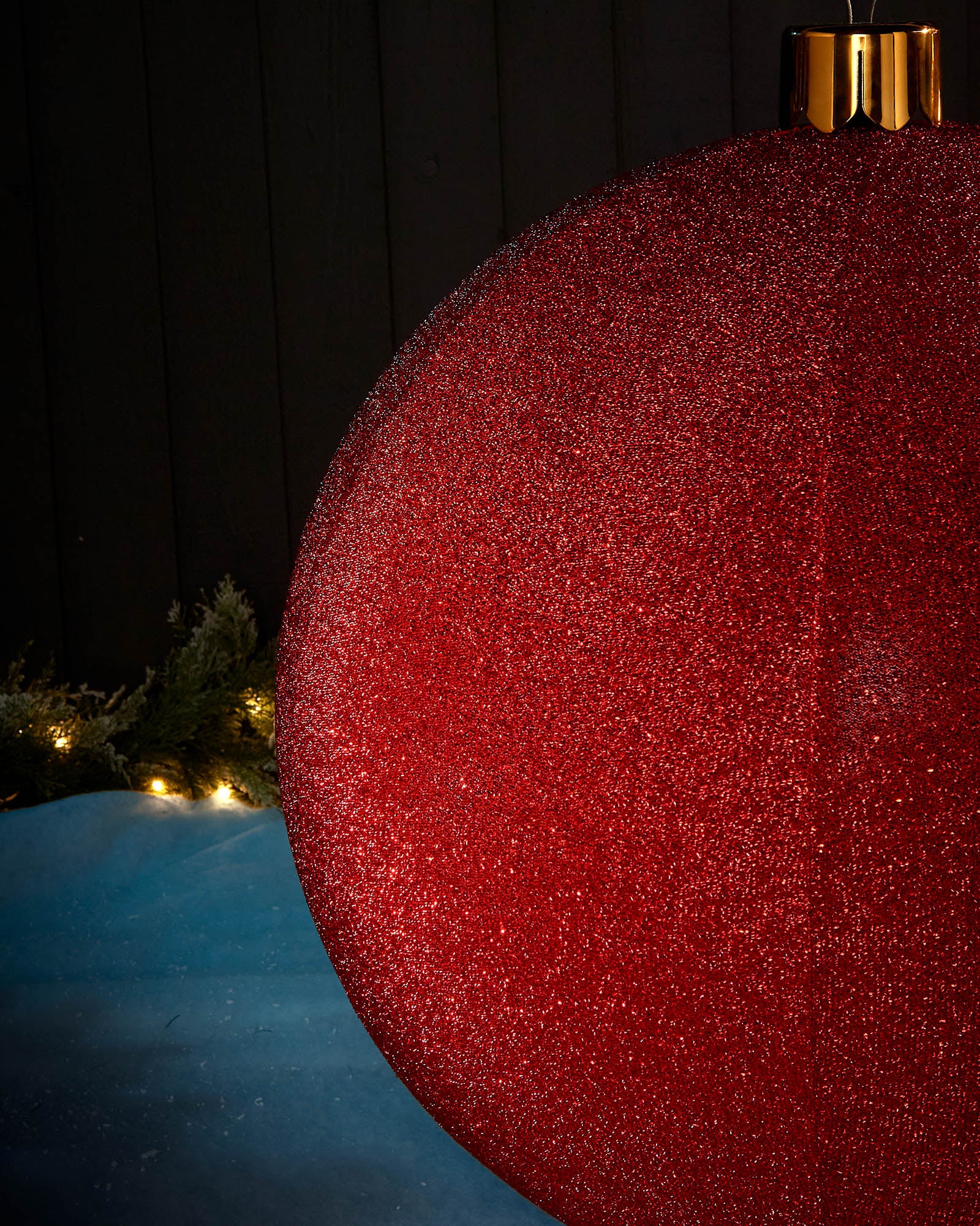 Inflatable Tinsel Christmas Bauble, Red, 76 cm