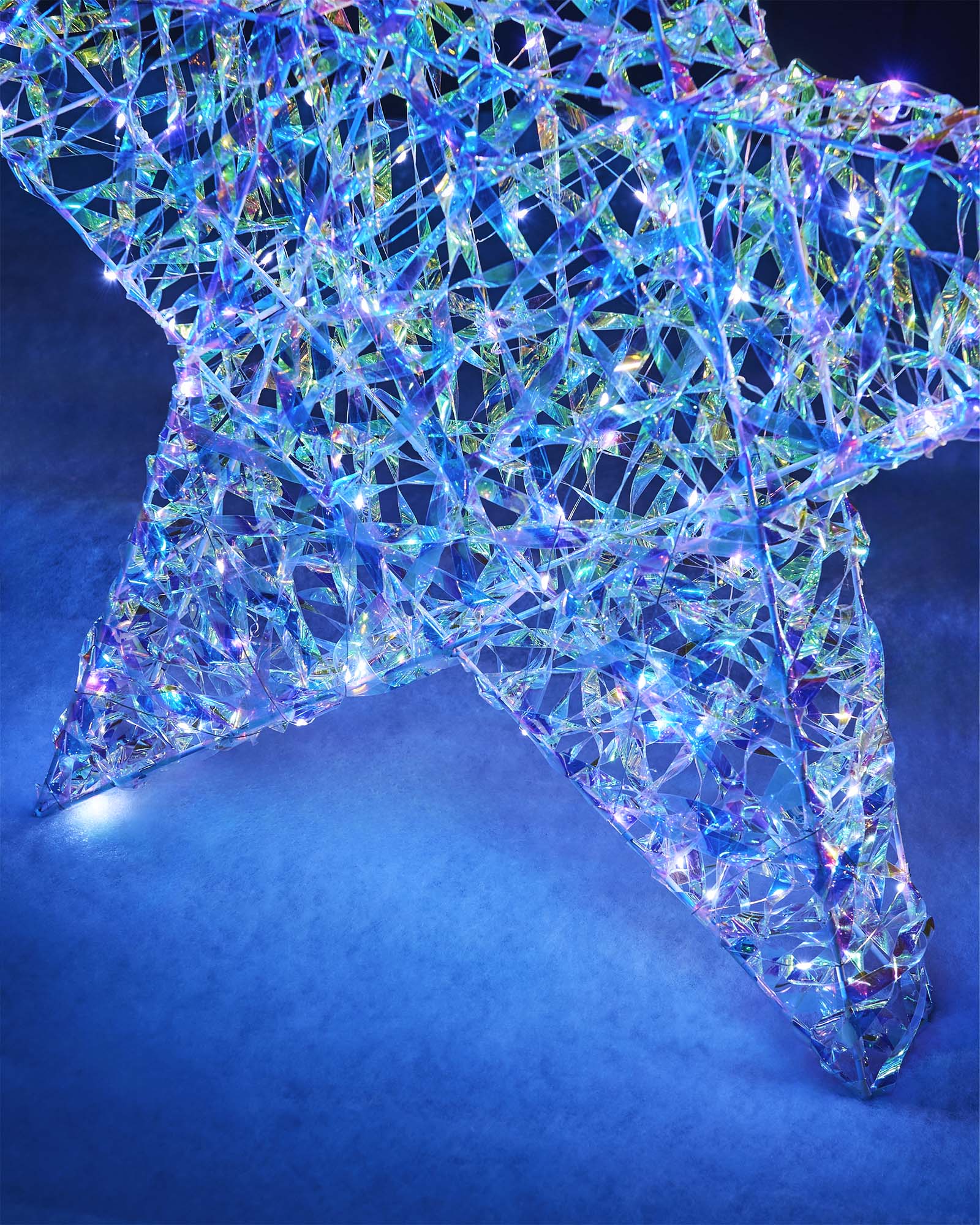 3D Iridescent Star Light Silhouette