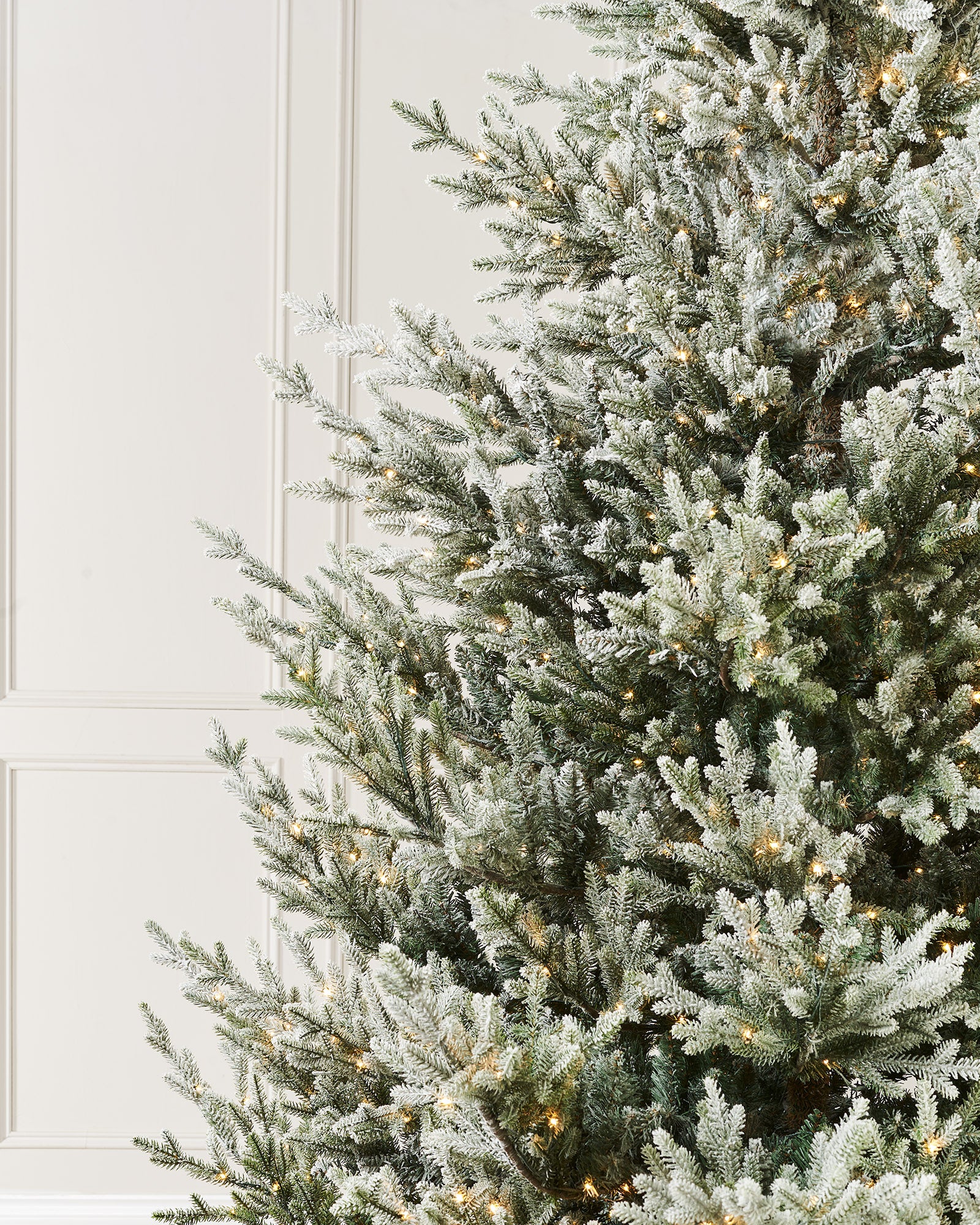 Pre-Lit Snow Flocked Douglas Fir Christmas Tree, 9 ft