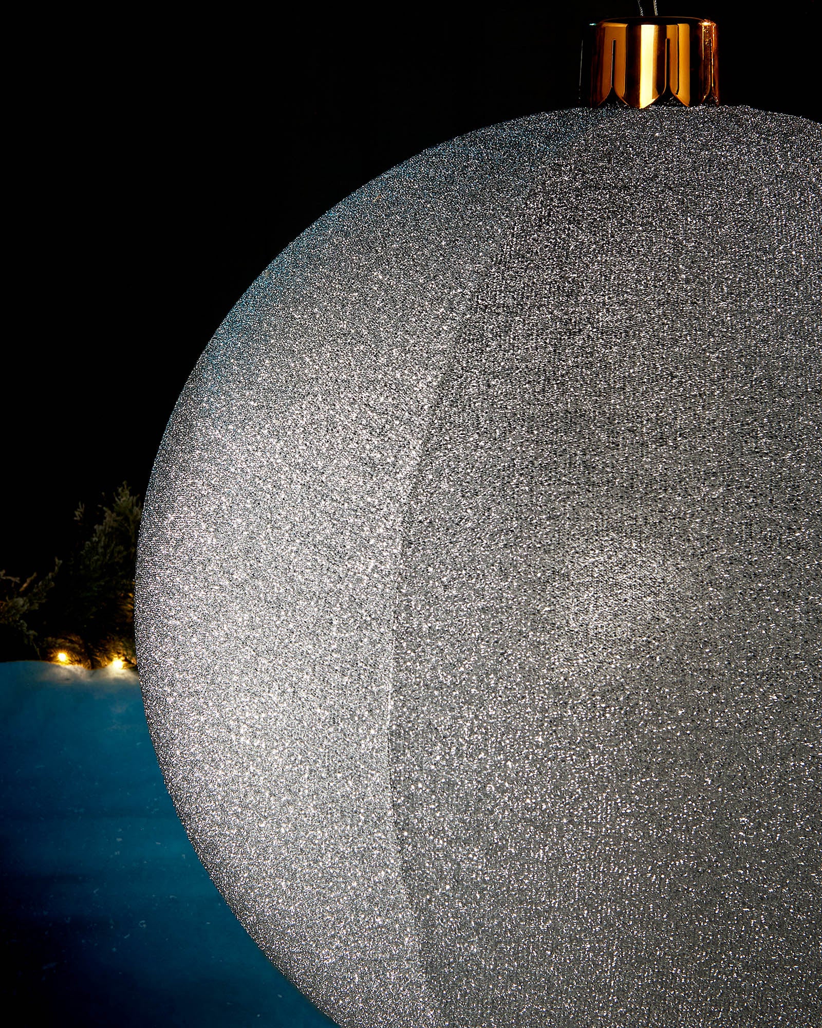 Inflatable Tinsel Christmas Bauble, Silver, 76 cm