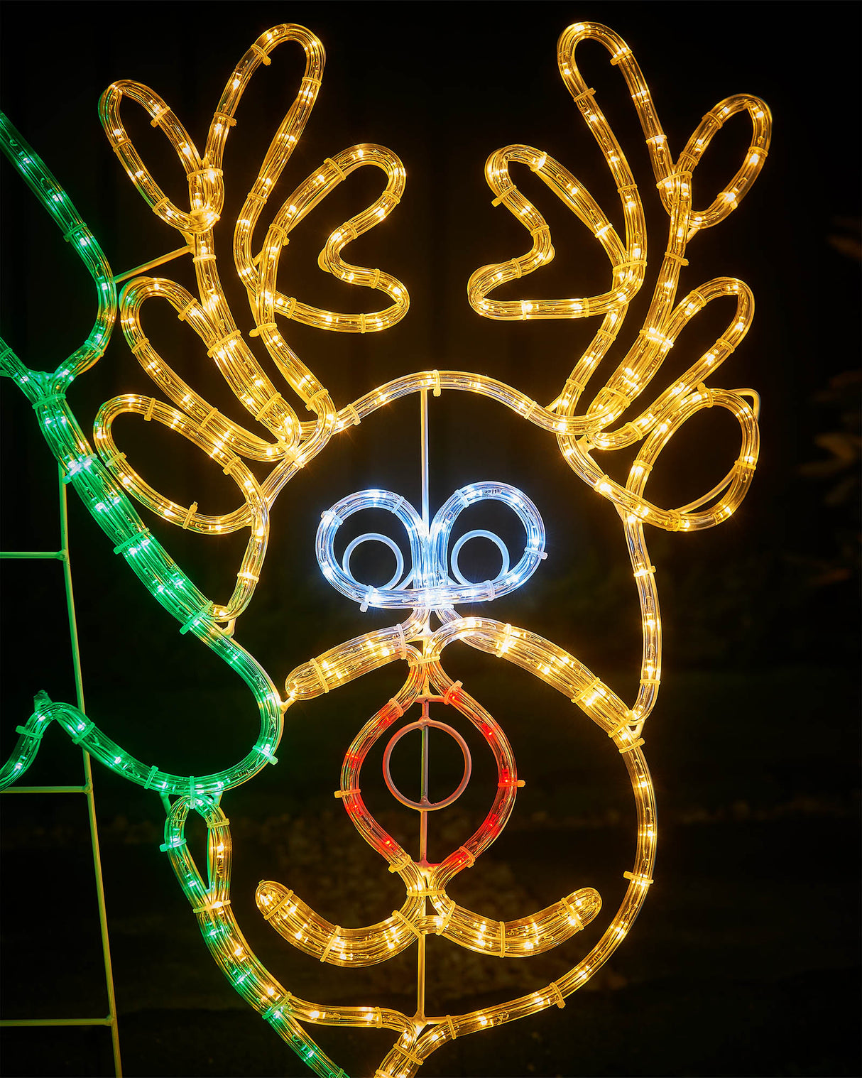 Santa and Reindeer Rope Light Silhouette, 1.2 m