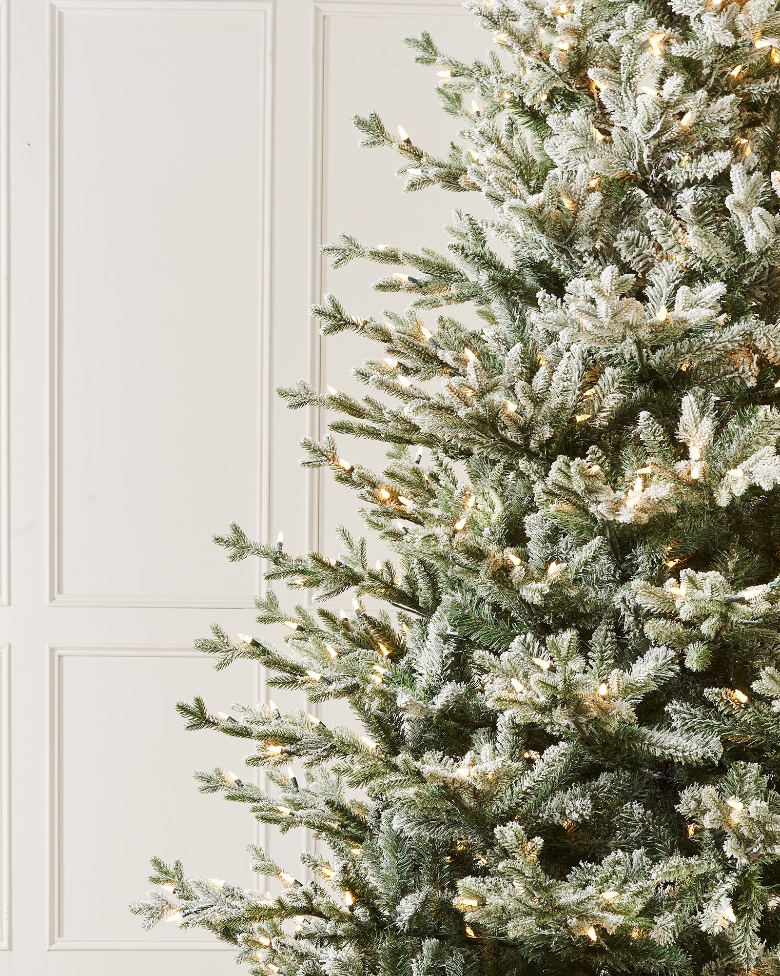 Pre-Lit Snow Flocked Fraser Fir Christmas Tree, 9 ft