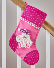 Santa Stocking, Pink/Purple, 48 cm