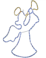 49 cm pre-lit angel silhouette rope light on a white background
