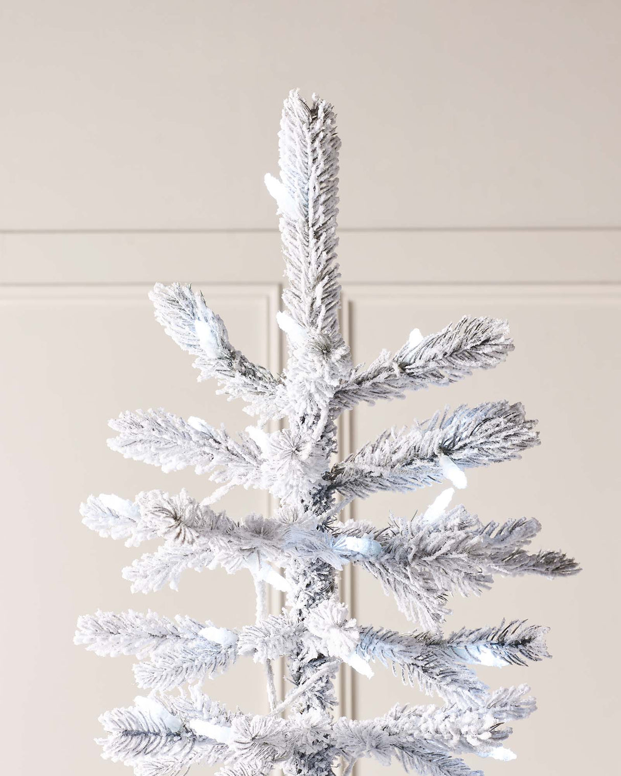 Pre-Lit Snow Flocked Spruce Christmas Tree, 7 ft