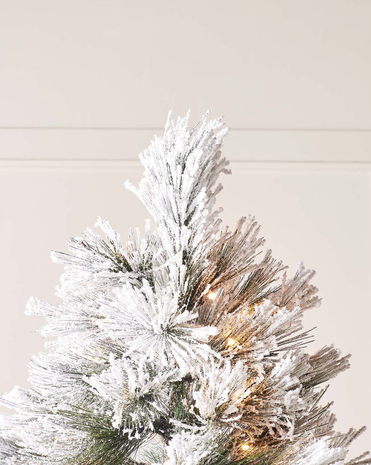 Pre-Lit Snow Flocked Pine Needle Christmas Tree, 7 ft