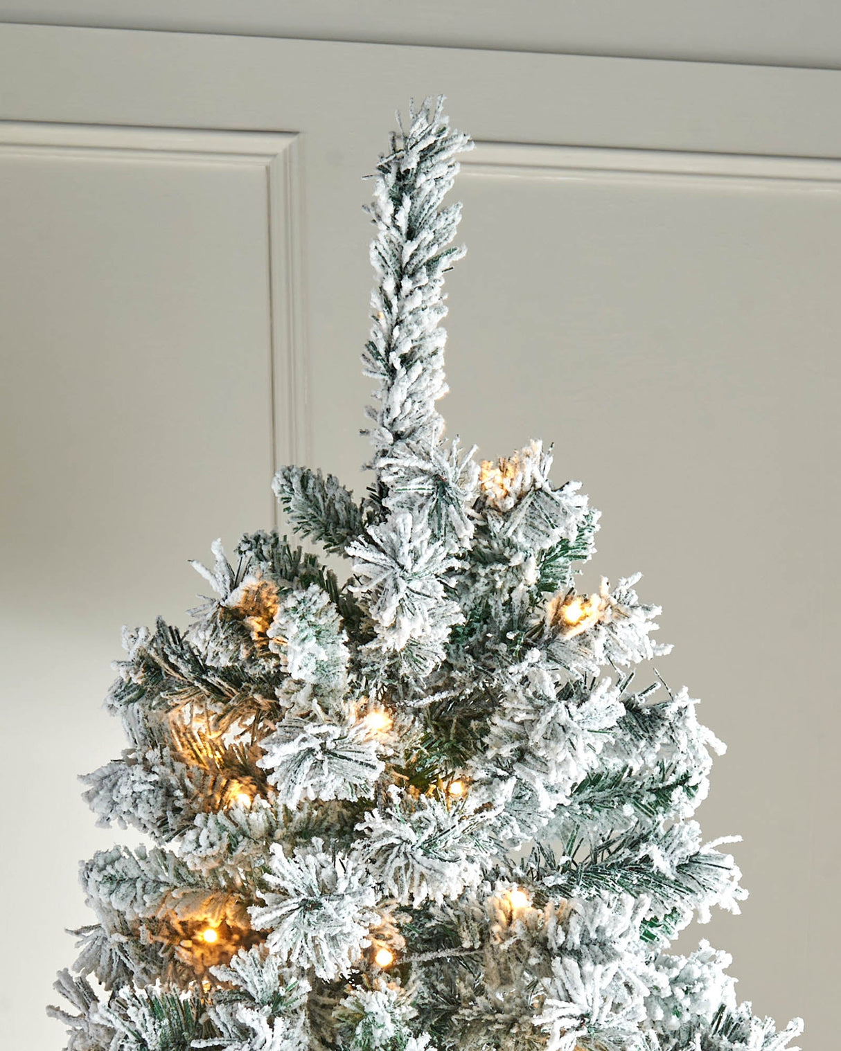 Pre-Lit Snow Flocked Mixed Pine Christmas Tree, 7 ft