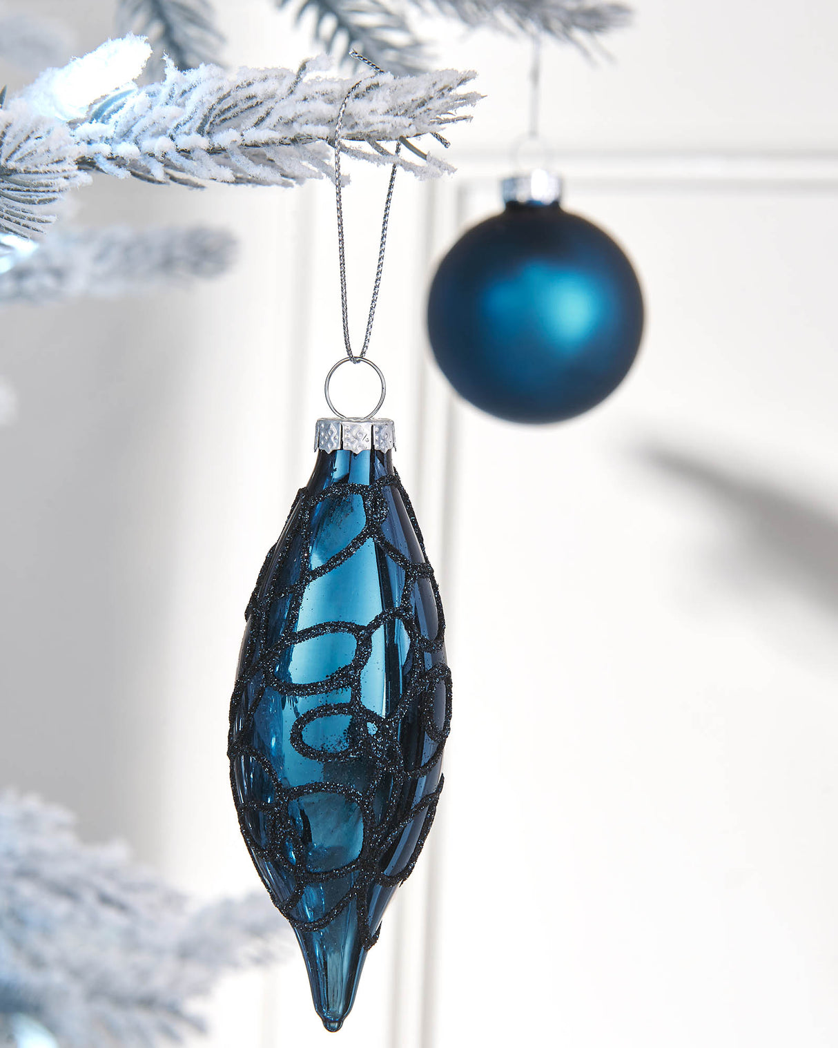 Navy Blue Glass Baubles, 20 Pack