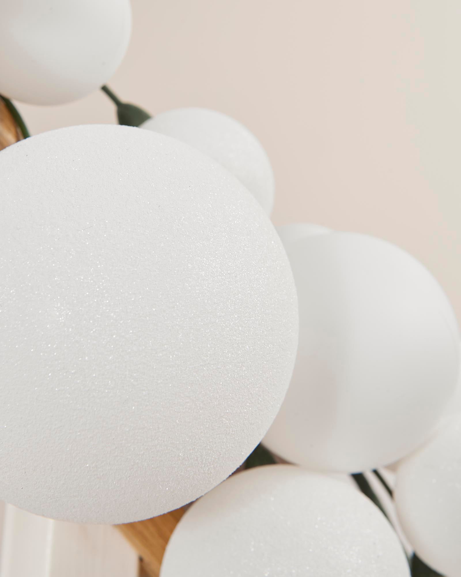 White Bauble Garland, 9 ft
